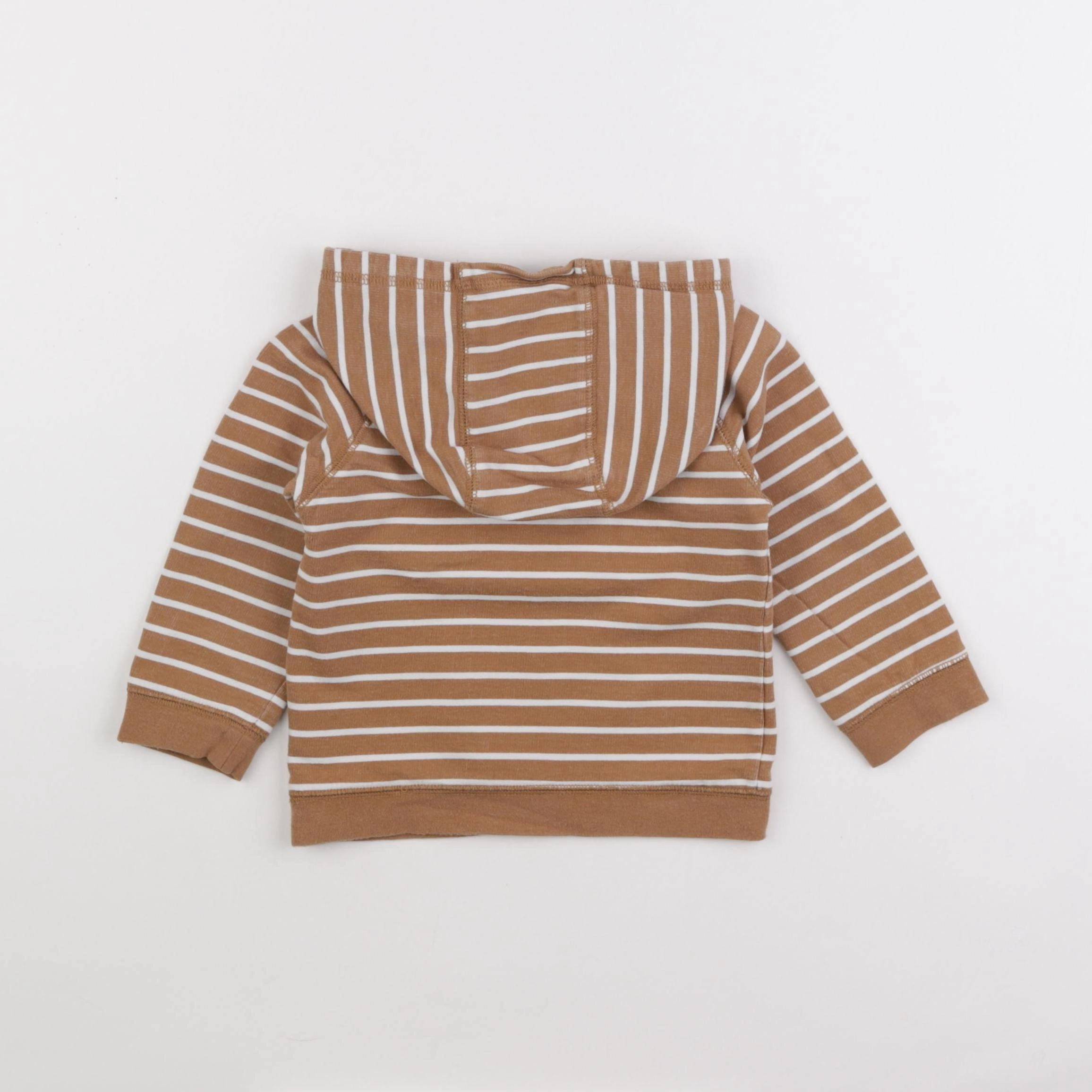 Vertbaudet - sweat marron, blanc - 2 ans