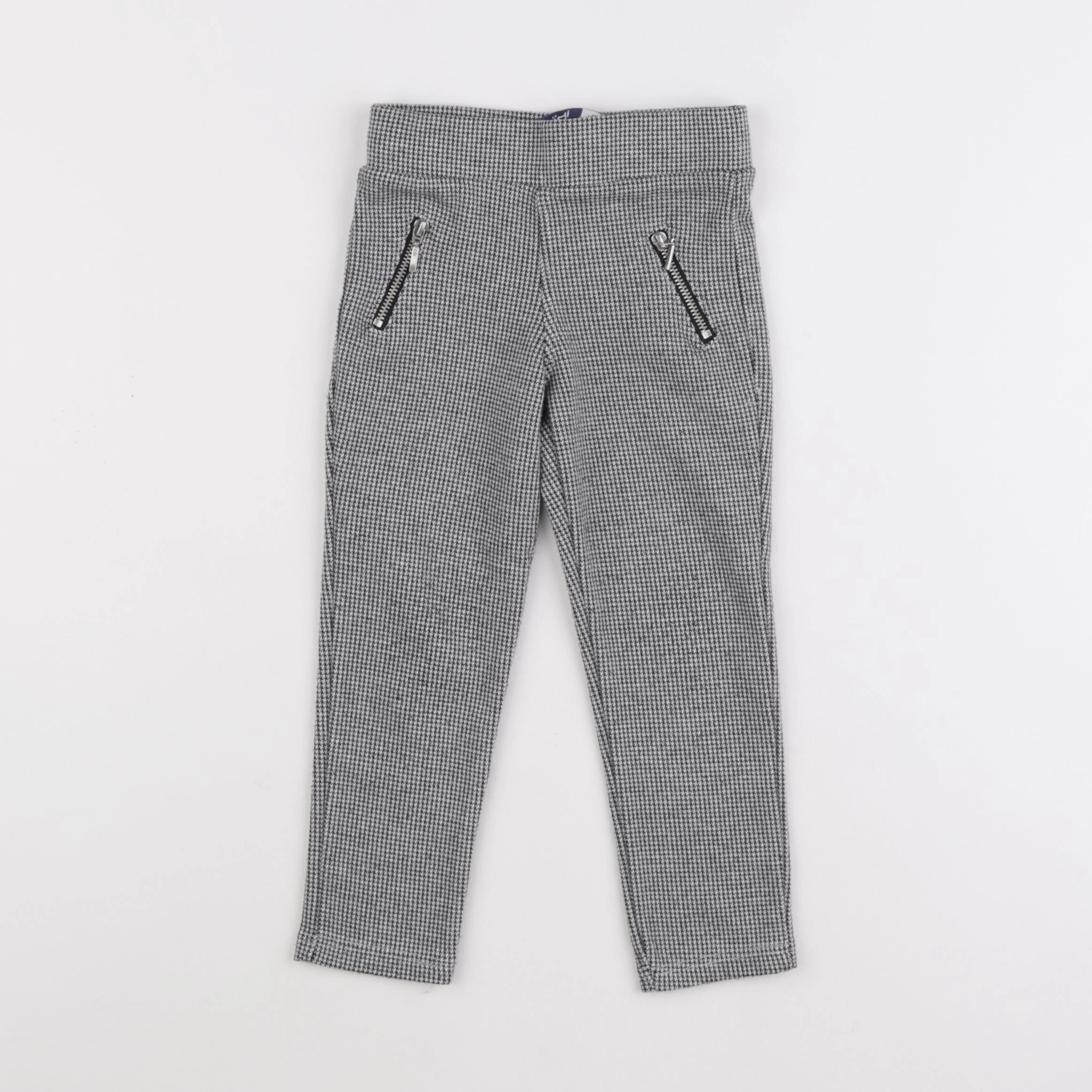 Okaidi - jegging blanc, noir - 3 ans