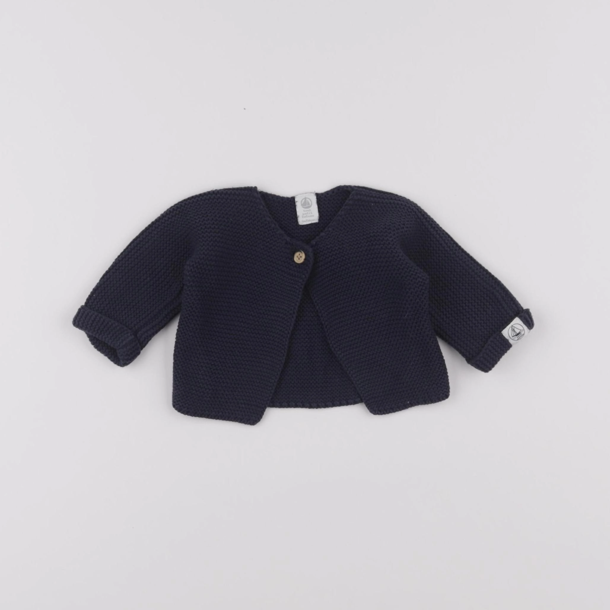 Petit Bateau - gilet bleu - 1 mois