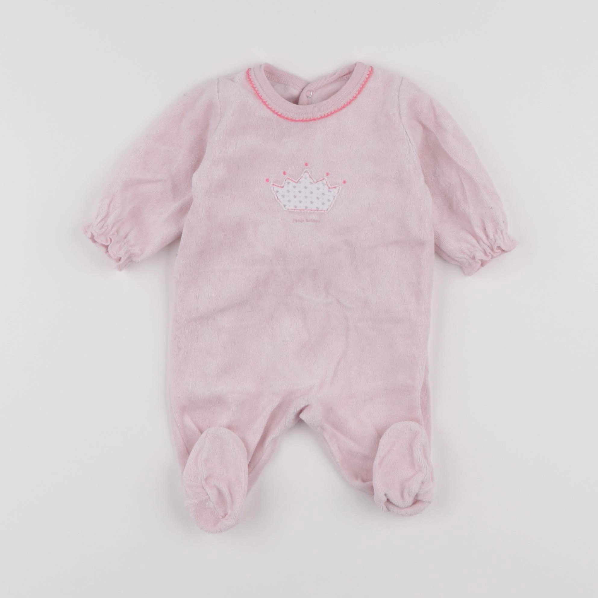 Petit Bateau - pyjama coton rose - 1 mois