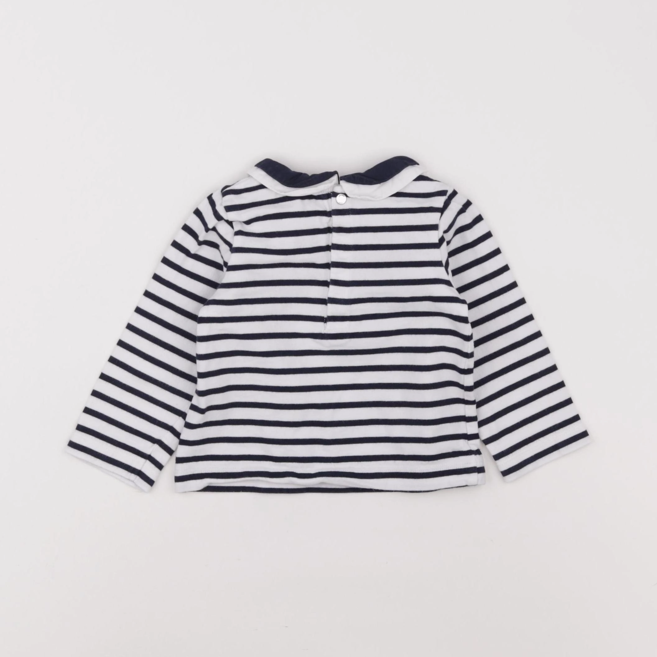 Jacadi - tee-shirt blanc, bleu - 12 mois