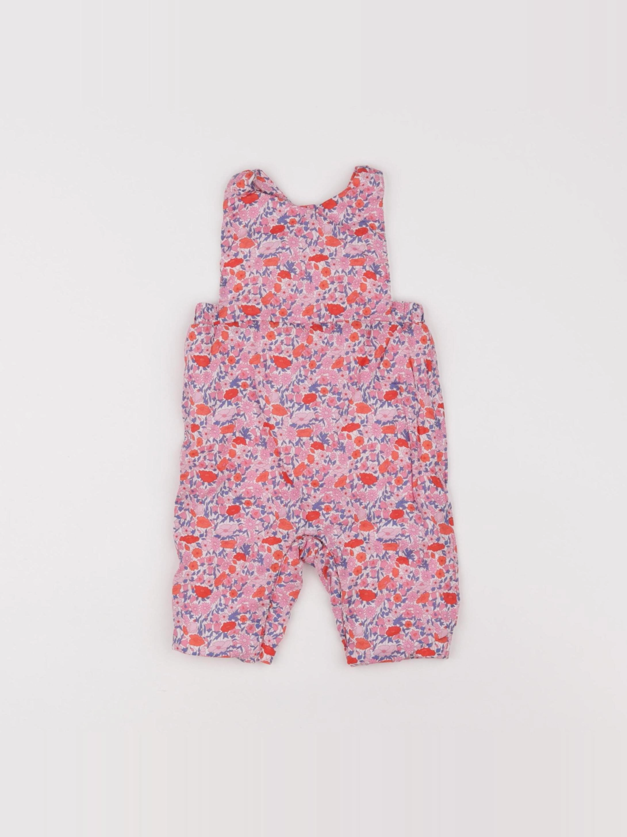 Jacadi - combinaison doublé, liberty rose - 3 mois