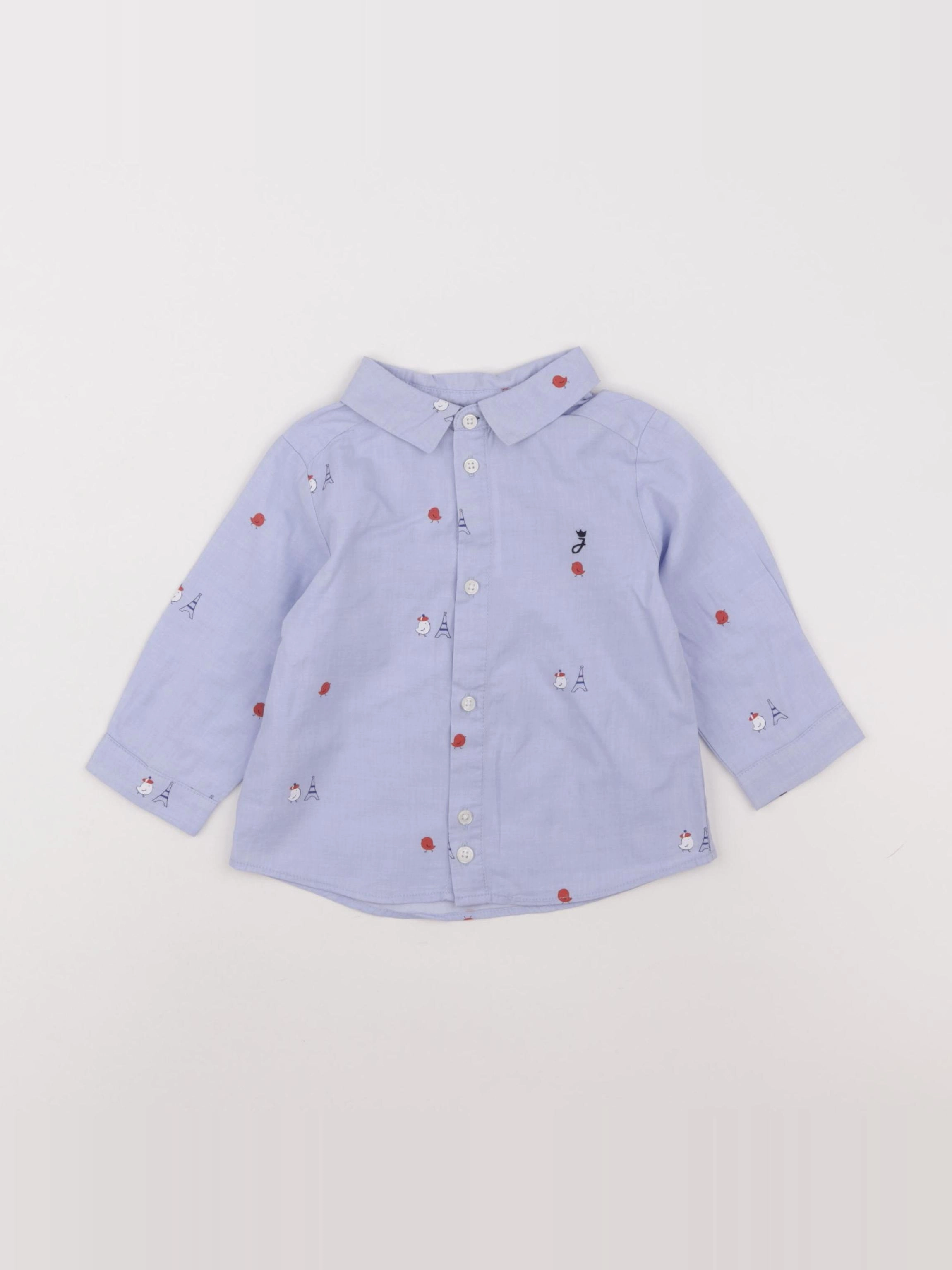Jacadi - chemise bleu - 12 mois