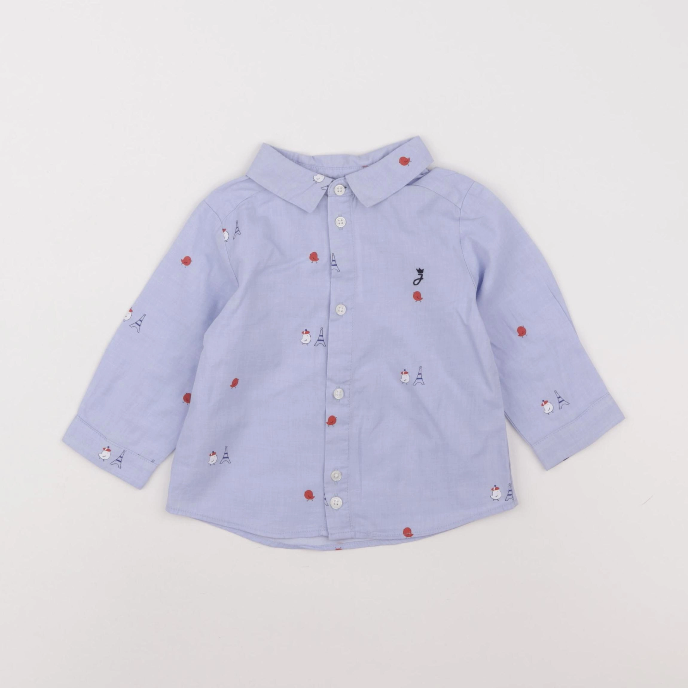 Jacadi - chemise bleu - 12 mois