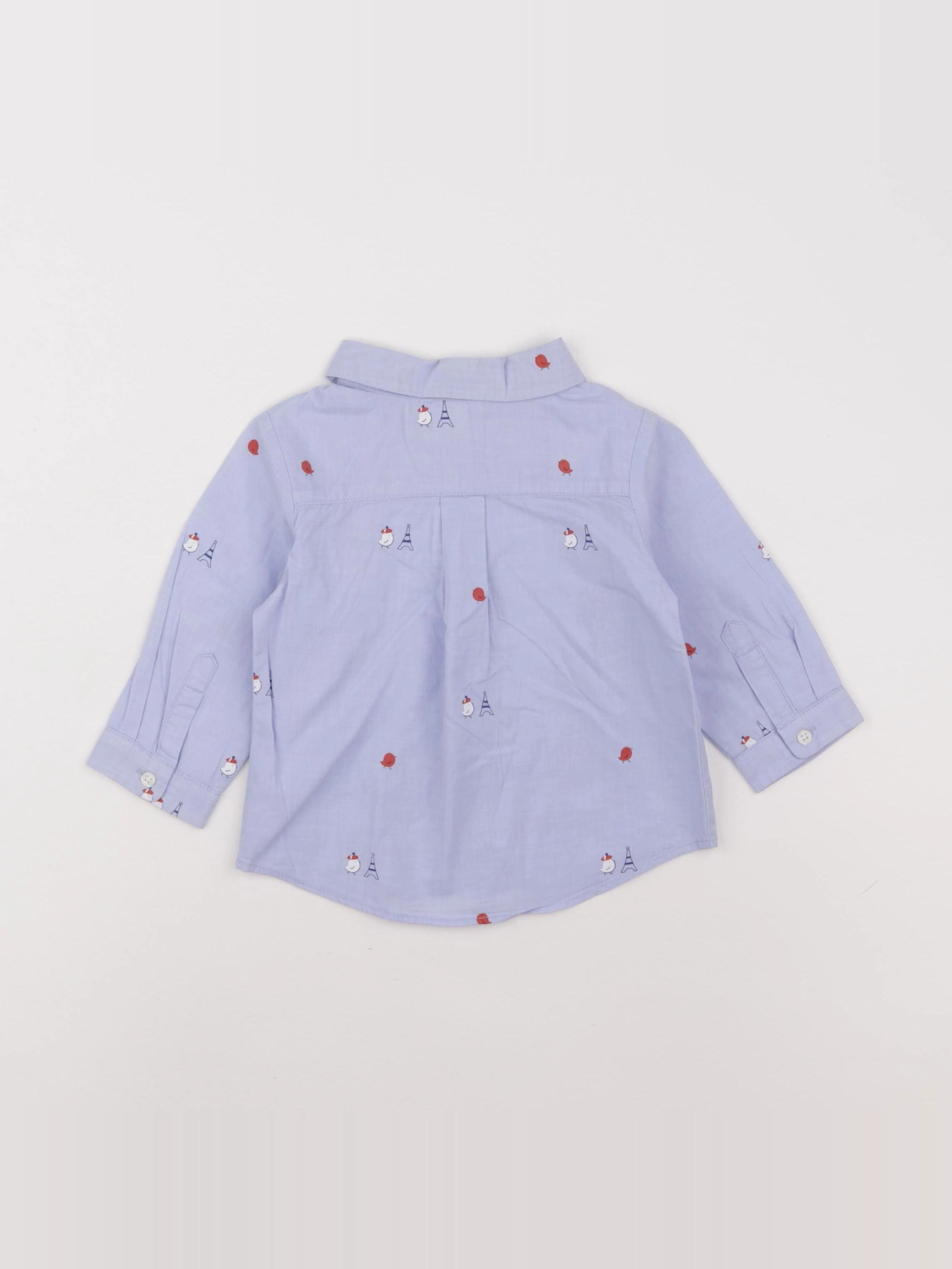 Jacadi - chemise bleu - 12 mois