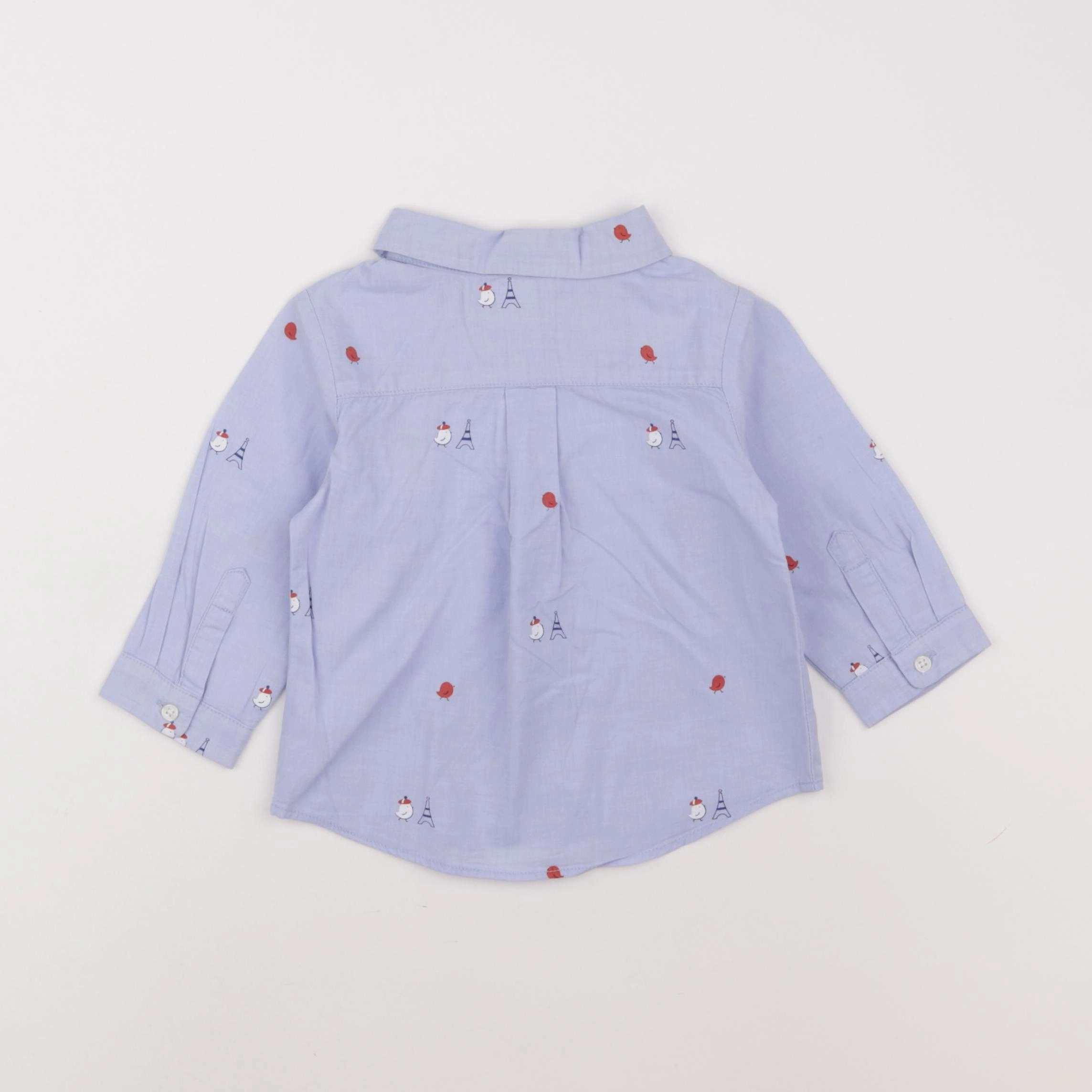 Jacadi - chemise bleu - 12 mois