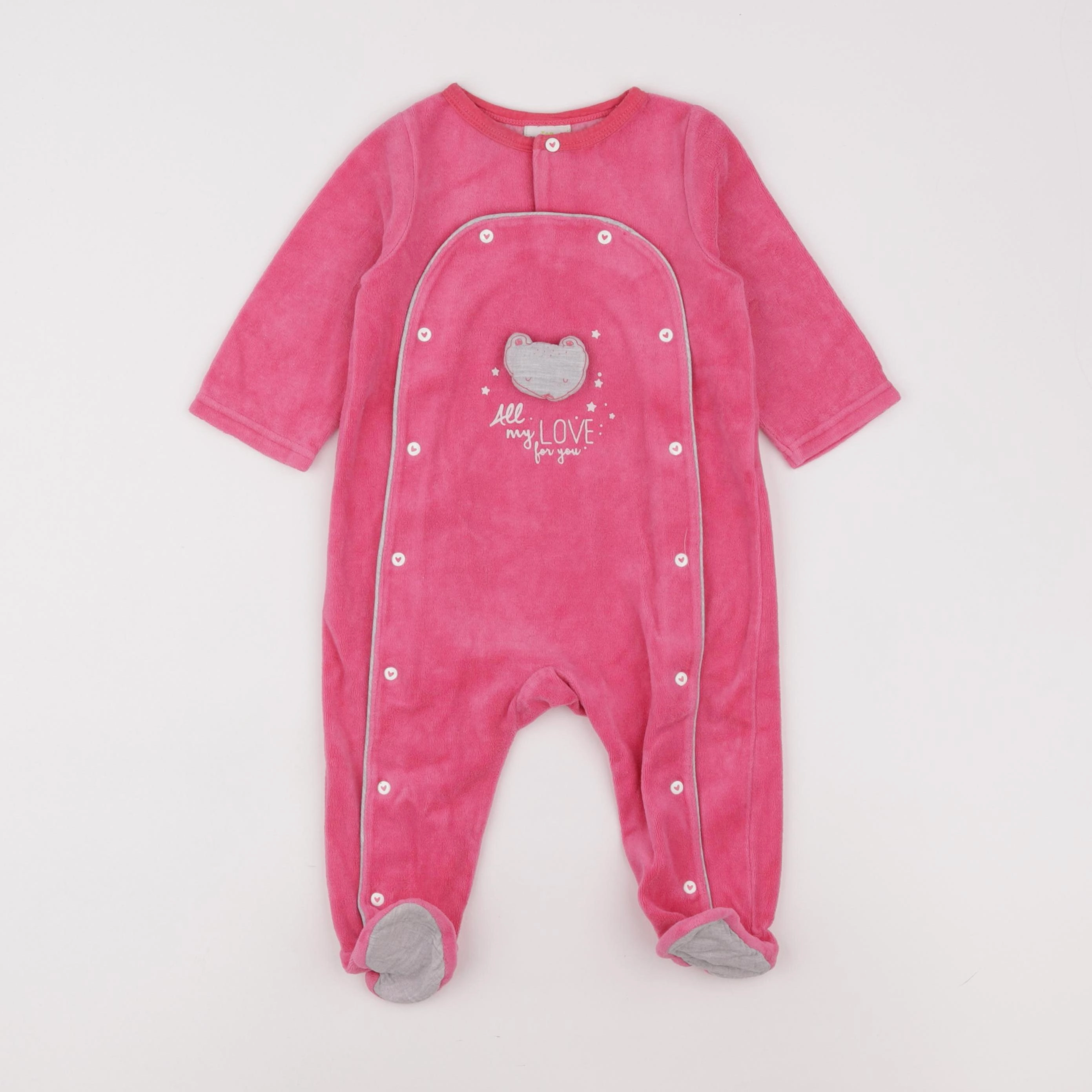 Tape à l'oeil - pyjama velours rose - 9 mois