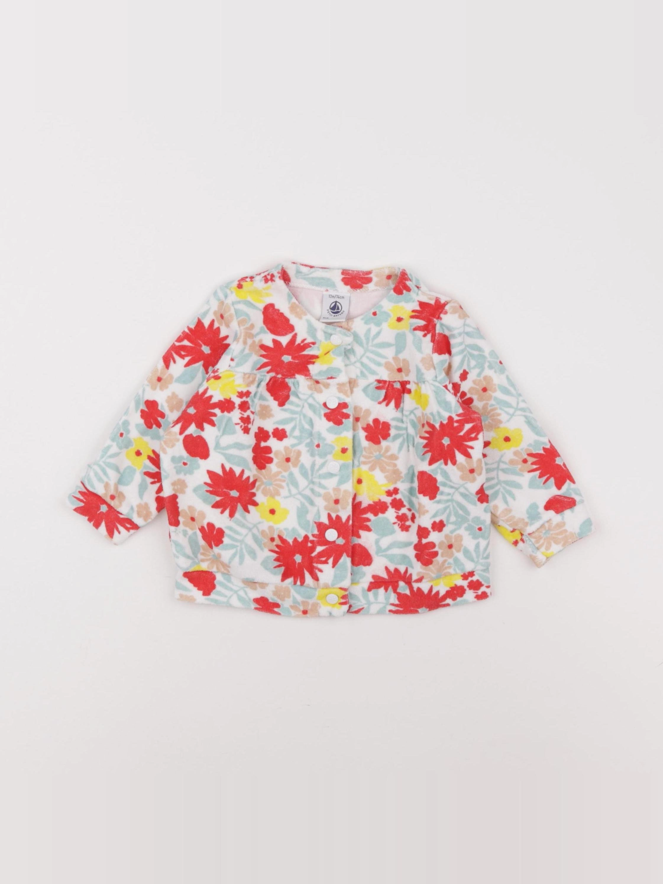Petit Bateau - gilet multicolore - 12 mois
