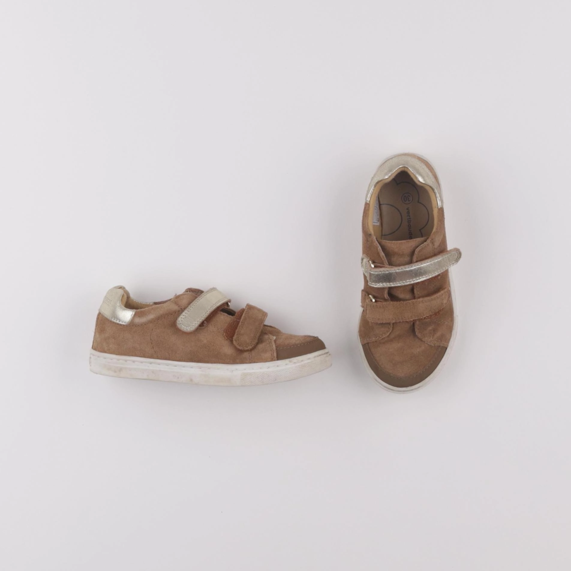 Vertbaudet - baskets marron, or - pointure 30