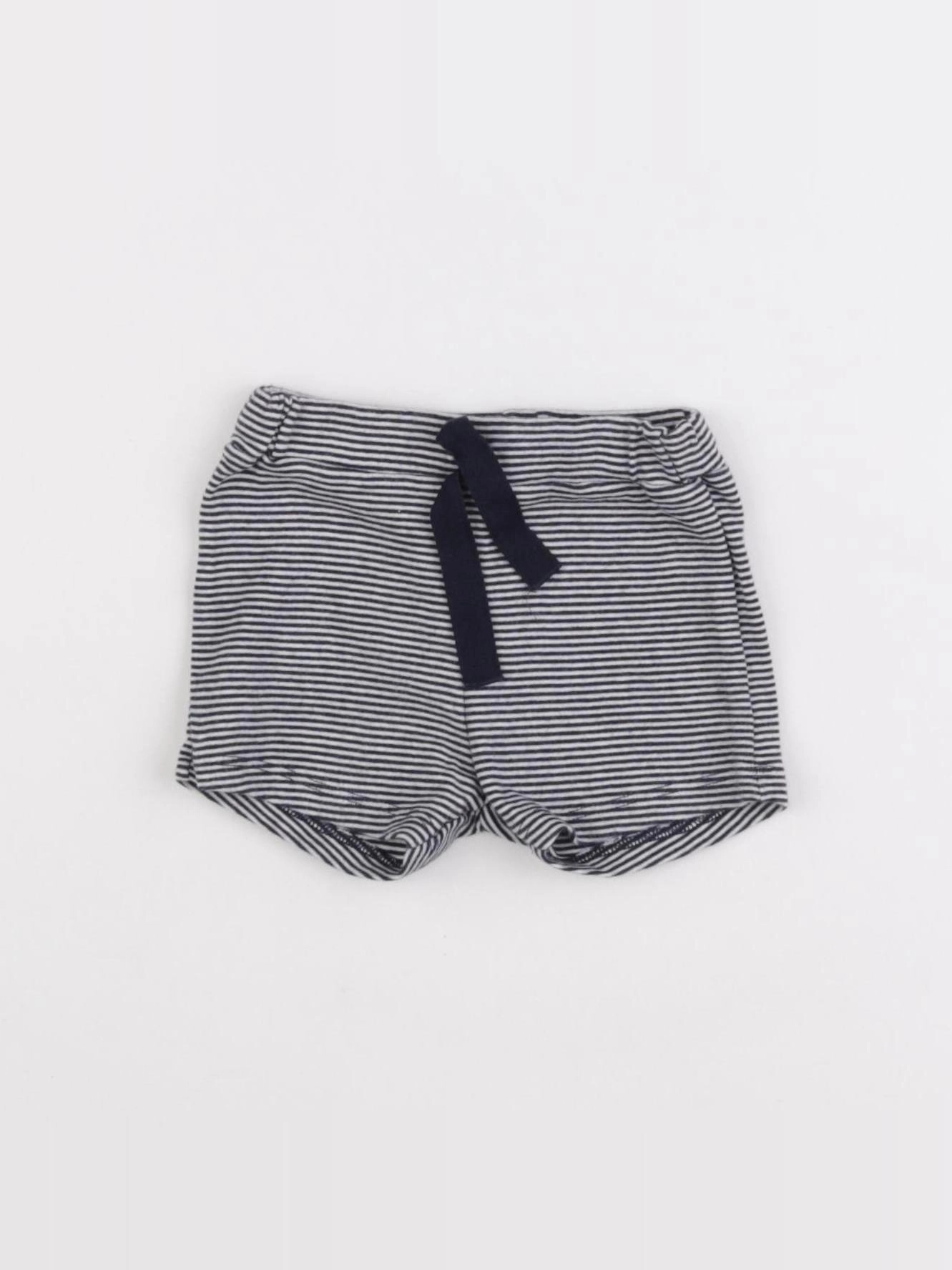 Petit Bateau - short blanc, bleu - 6 mois