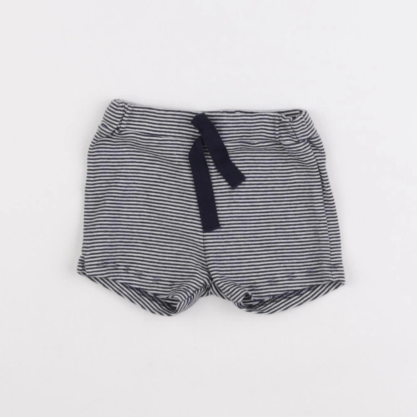 Petit Bateau - short blanc, bleu - 6 mois