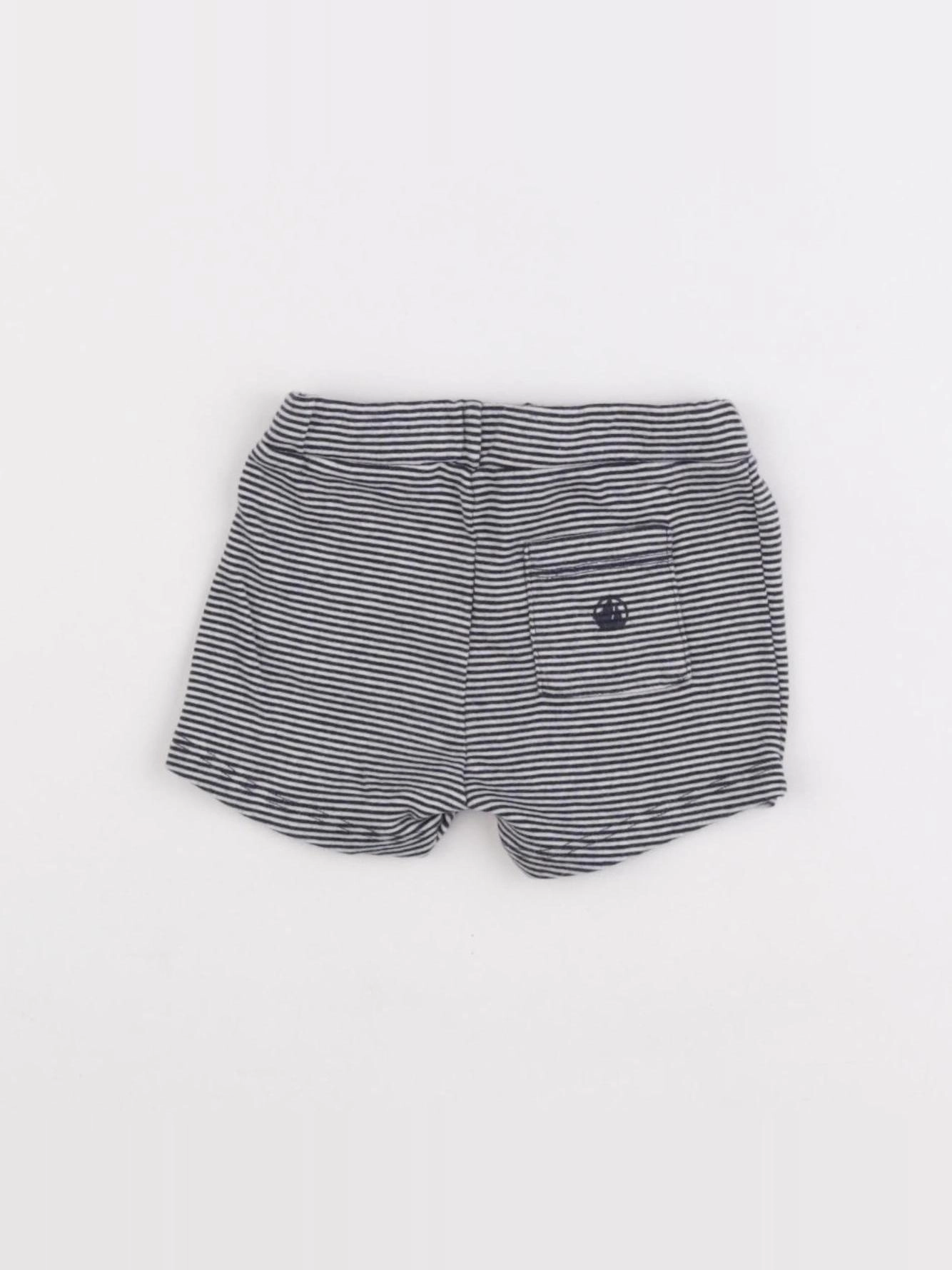Petit Bateau - short blanc, bleu - 6 mois