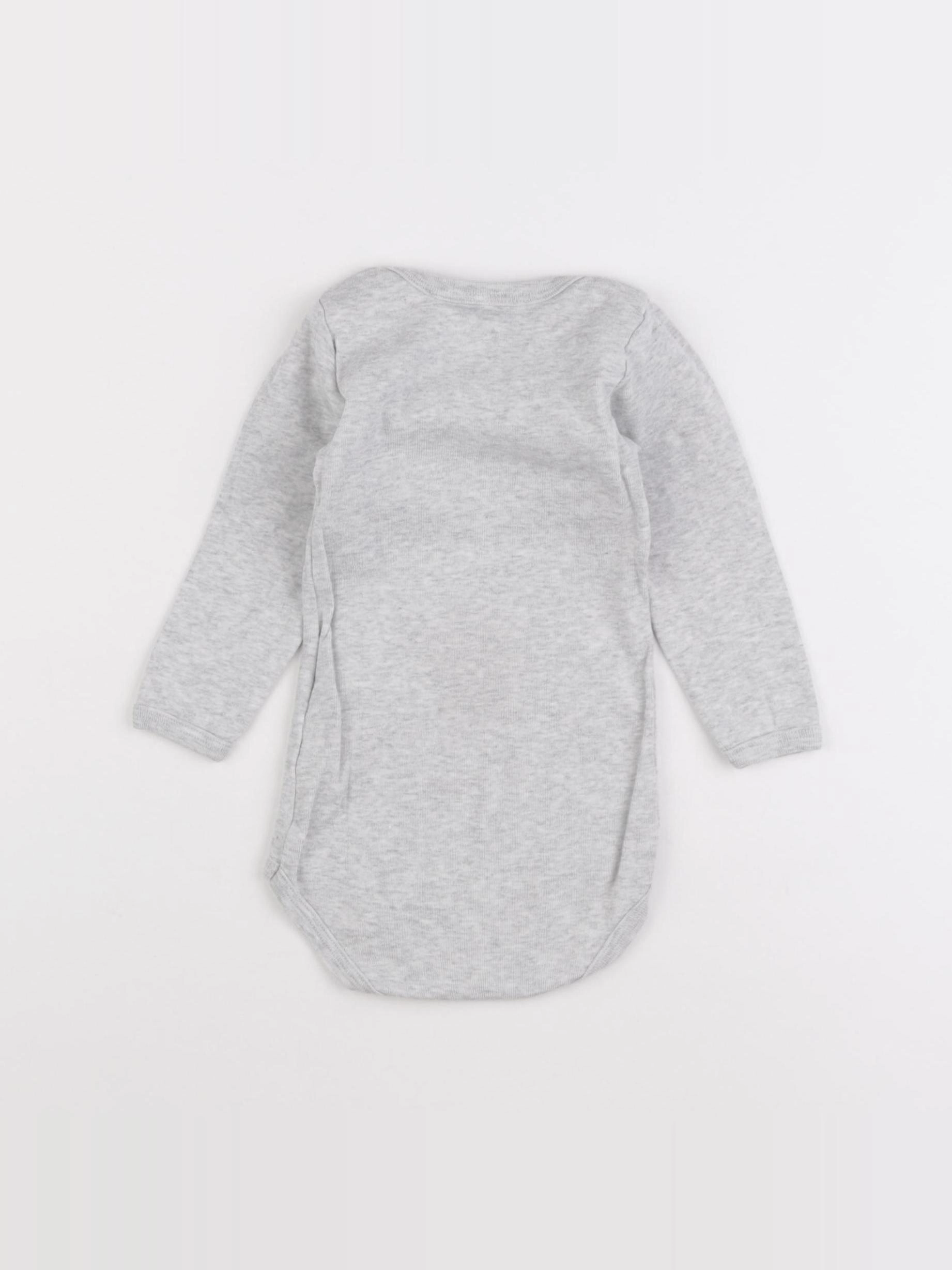 Petit Bateau - body gris - 12 mois