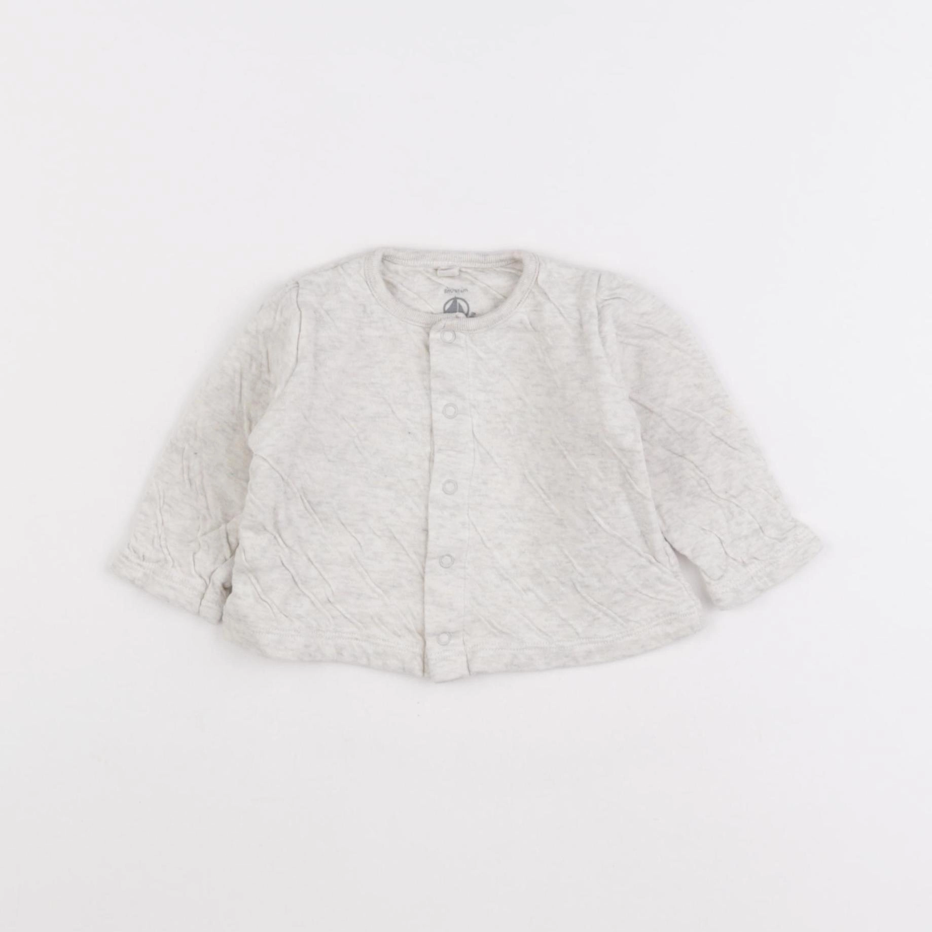 Petit Bateau - gilet gris - 6 mois