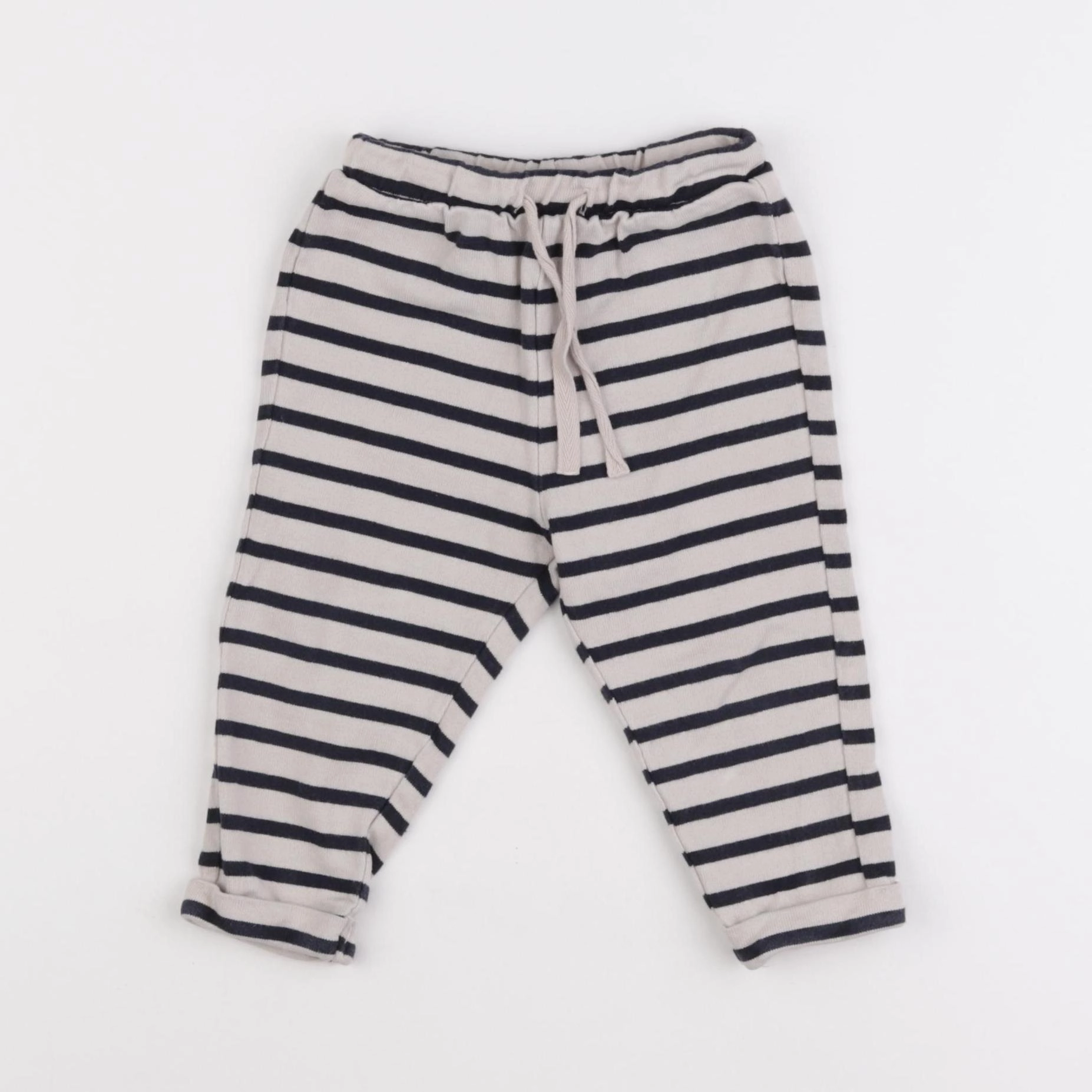 H&M - jogging beige, bleu - 9/12 mois