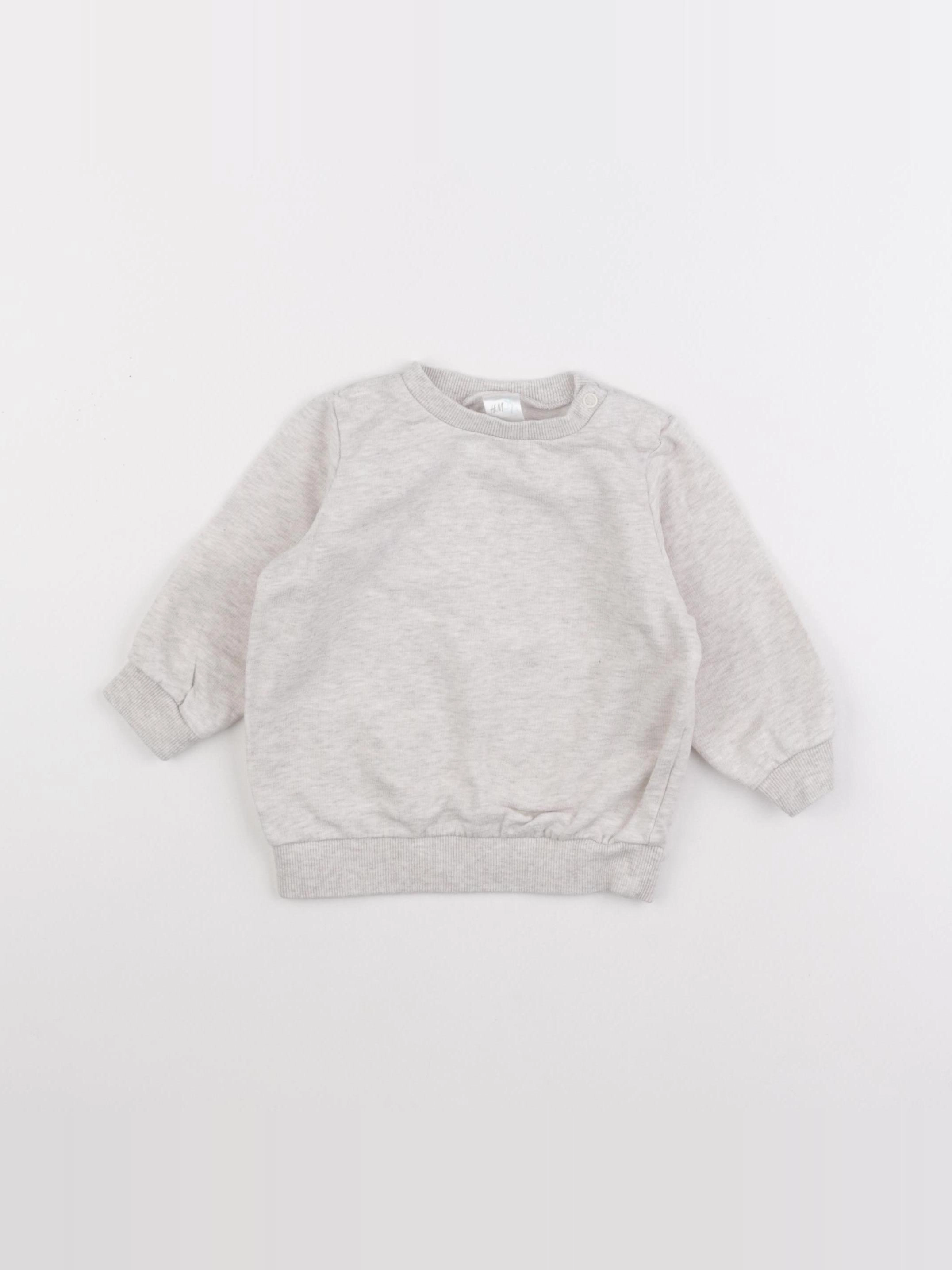 H&M - sweat beige - 6/9 mois