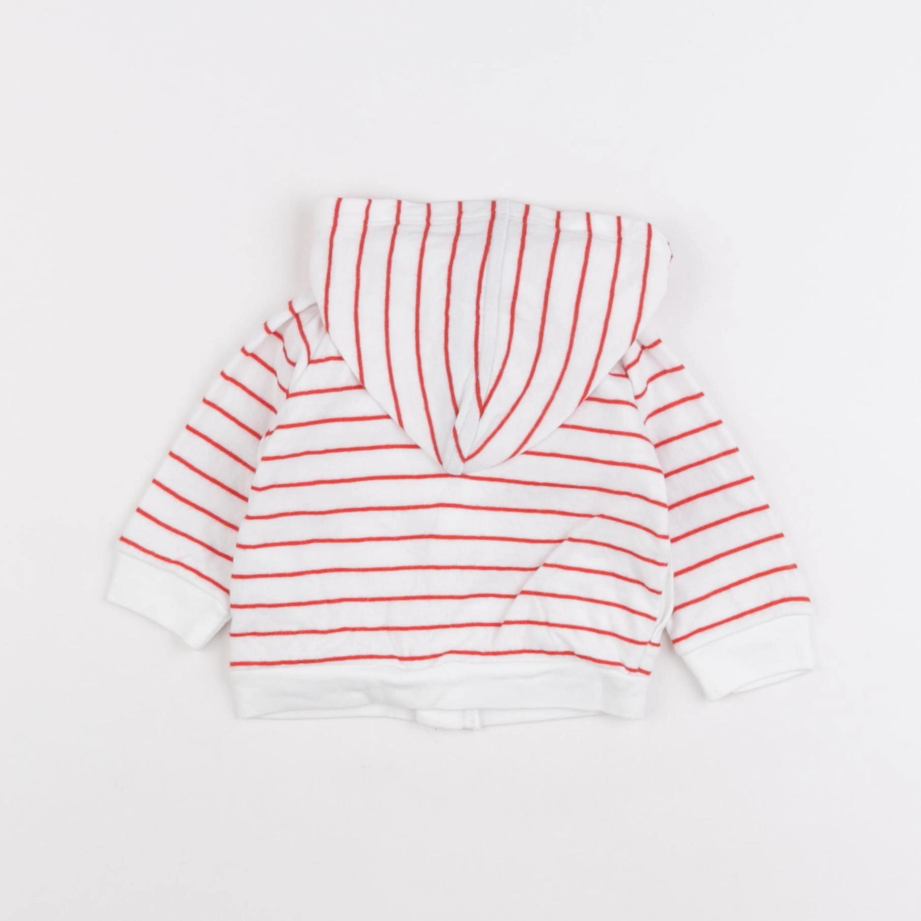 Petit Bateau - gilet blanc, rouge - 3 mois