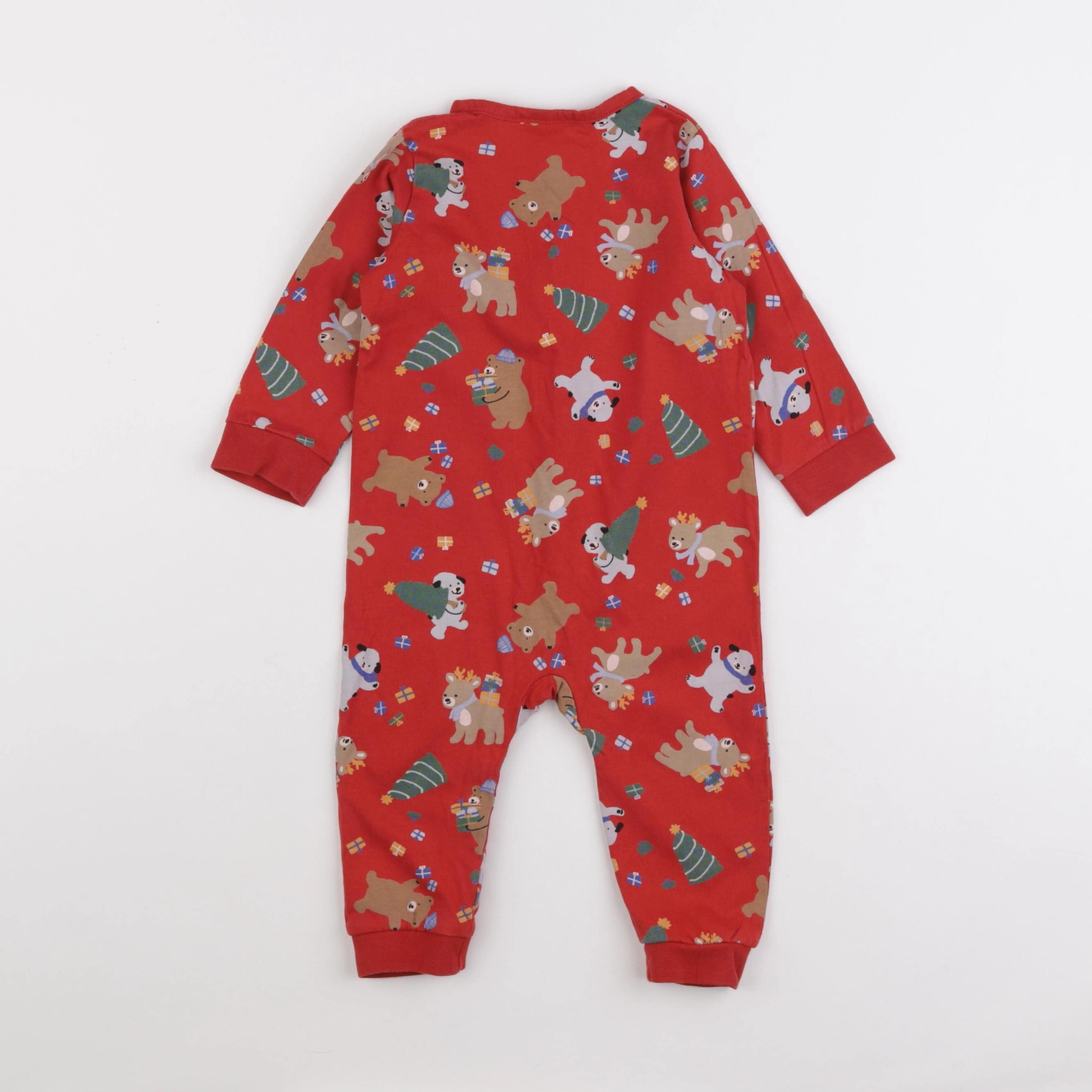 H&M - pyjama coton rouge - 6/9 mois