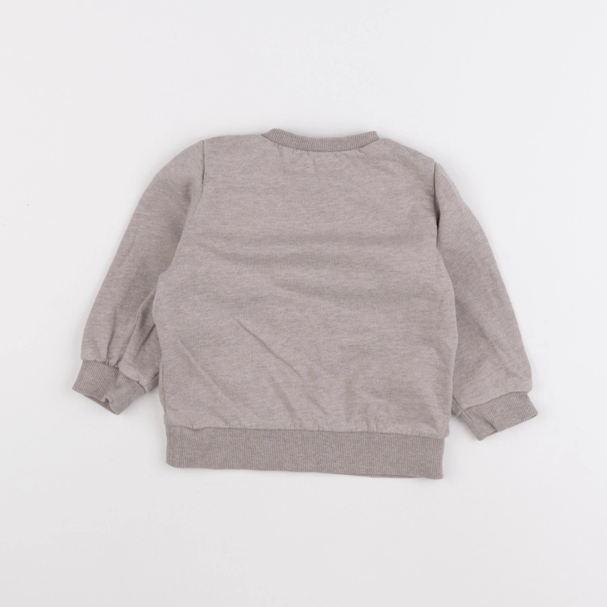 H&M - sweat beige - 6/9 mois