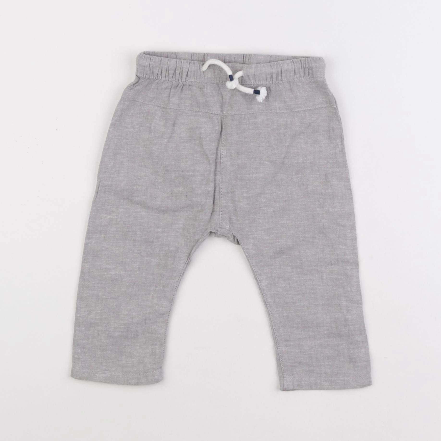 H&M - sarouel gris - 3/6 mois
