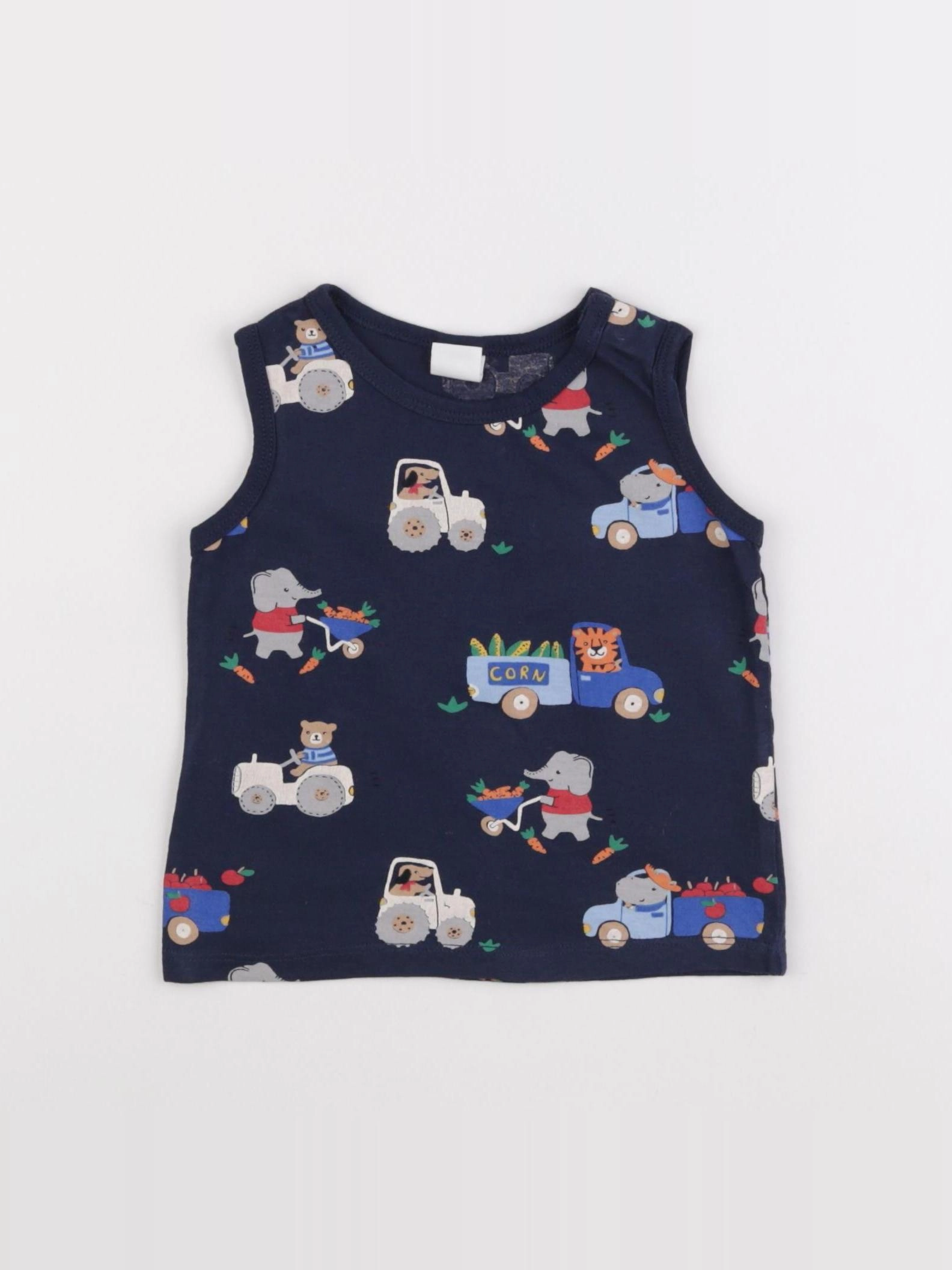 H&M - débardeur bleu - 6/9 mois