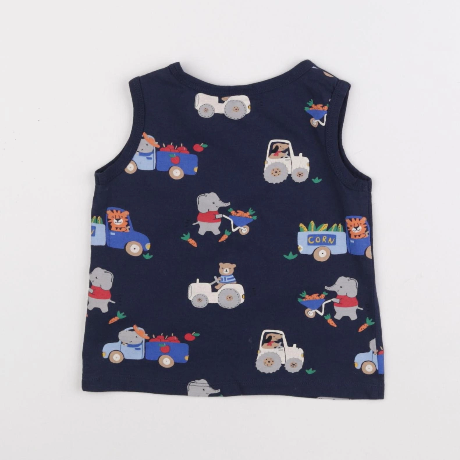 H&M - débardeur bleu - 6/9 mois