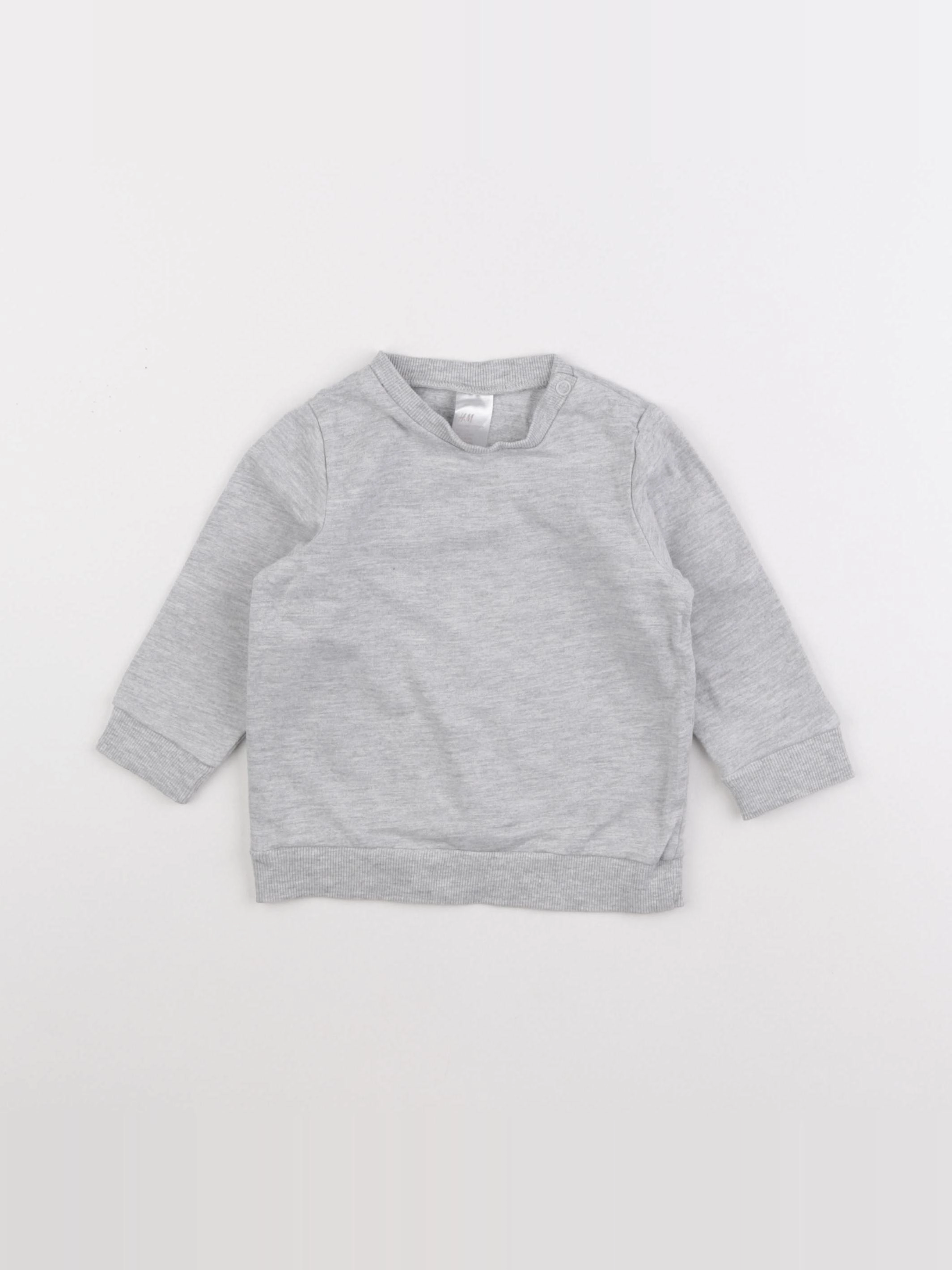 H&M - sweat gris - 6/9 mois