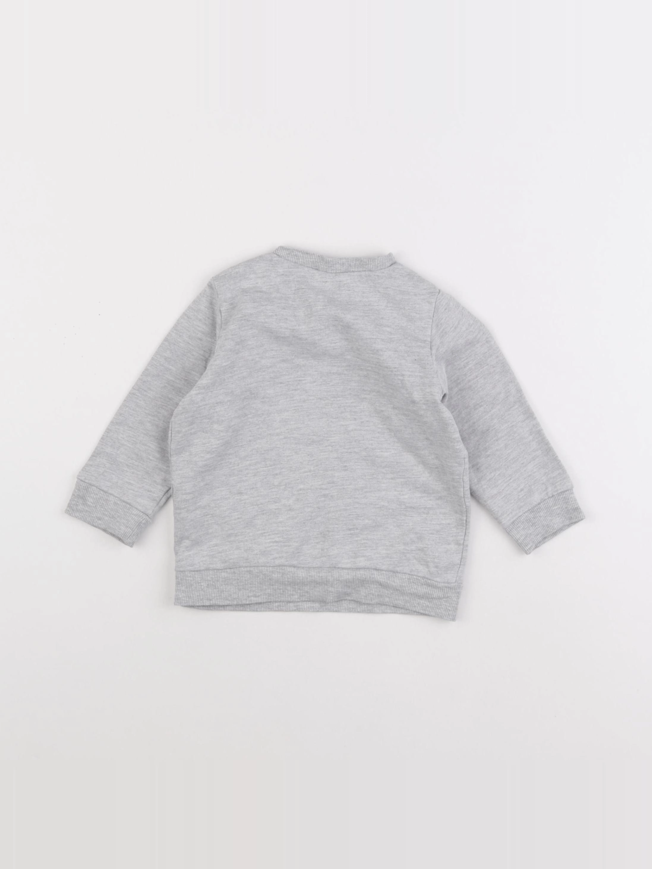 H&M - sweat gris - 6/9 mois