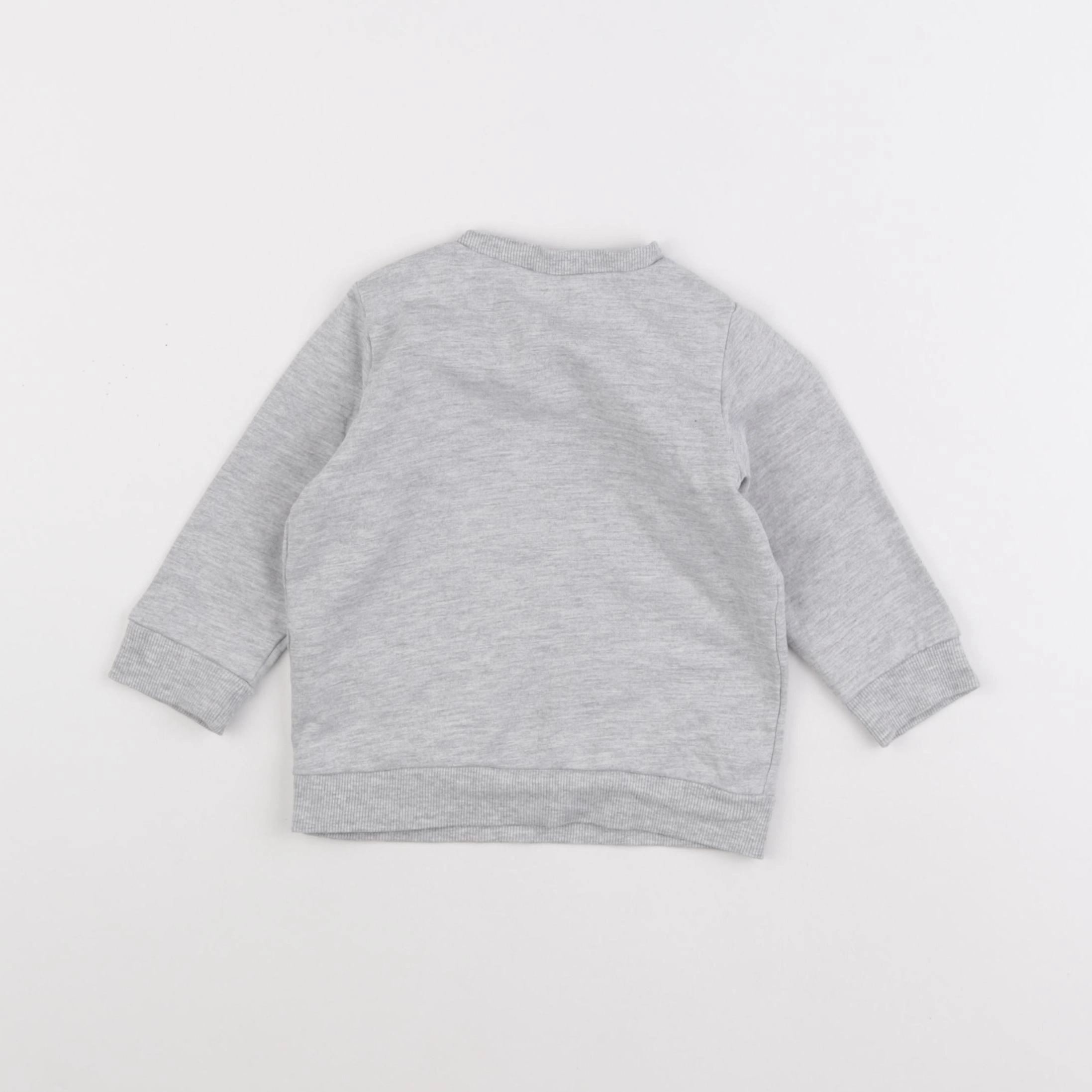 H&M - sweat gris - 6/9 mois