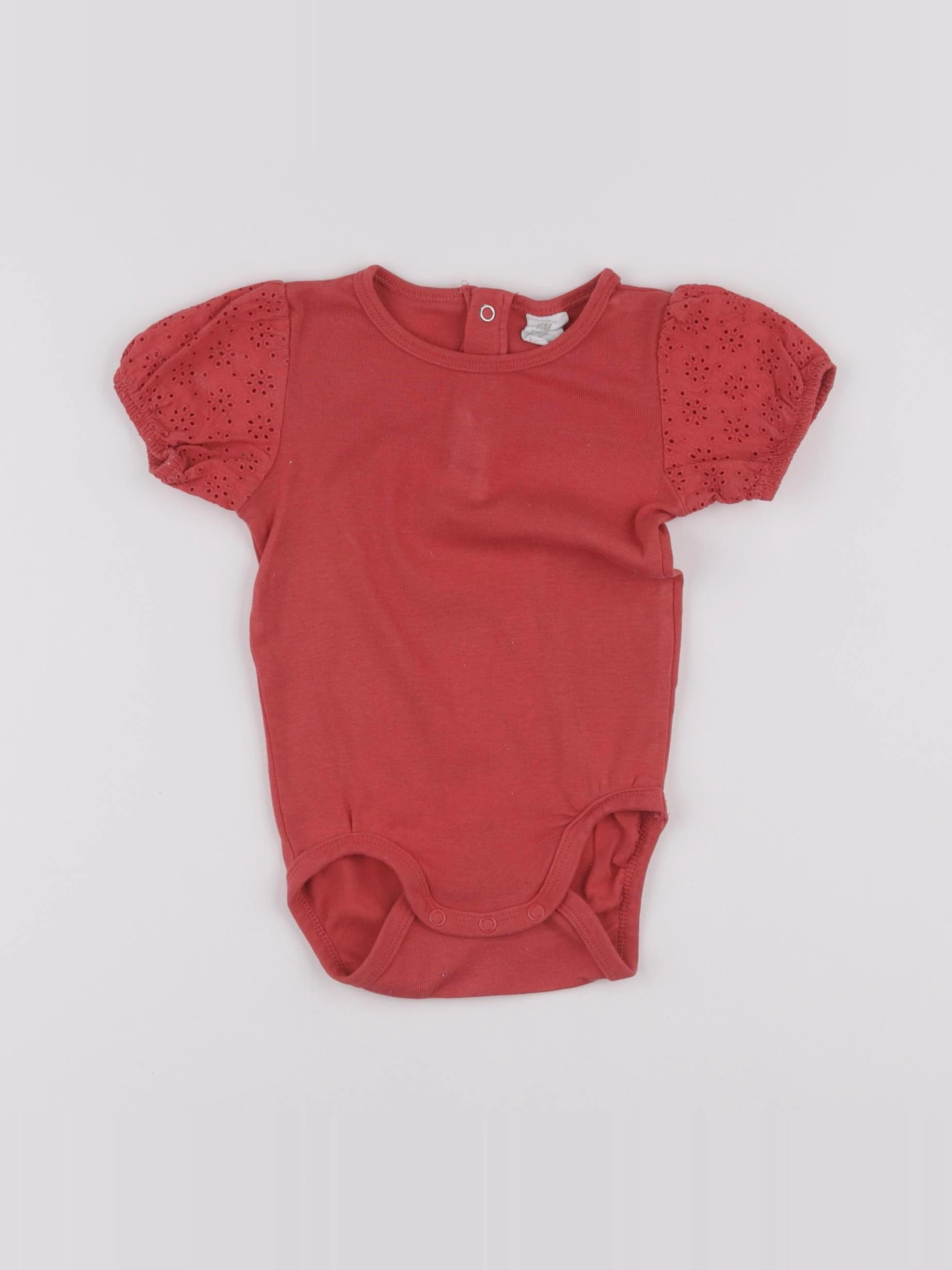 H&M - body tee-shirt rose - 6/9 mois