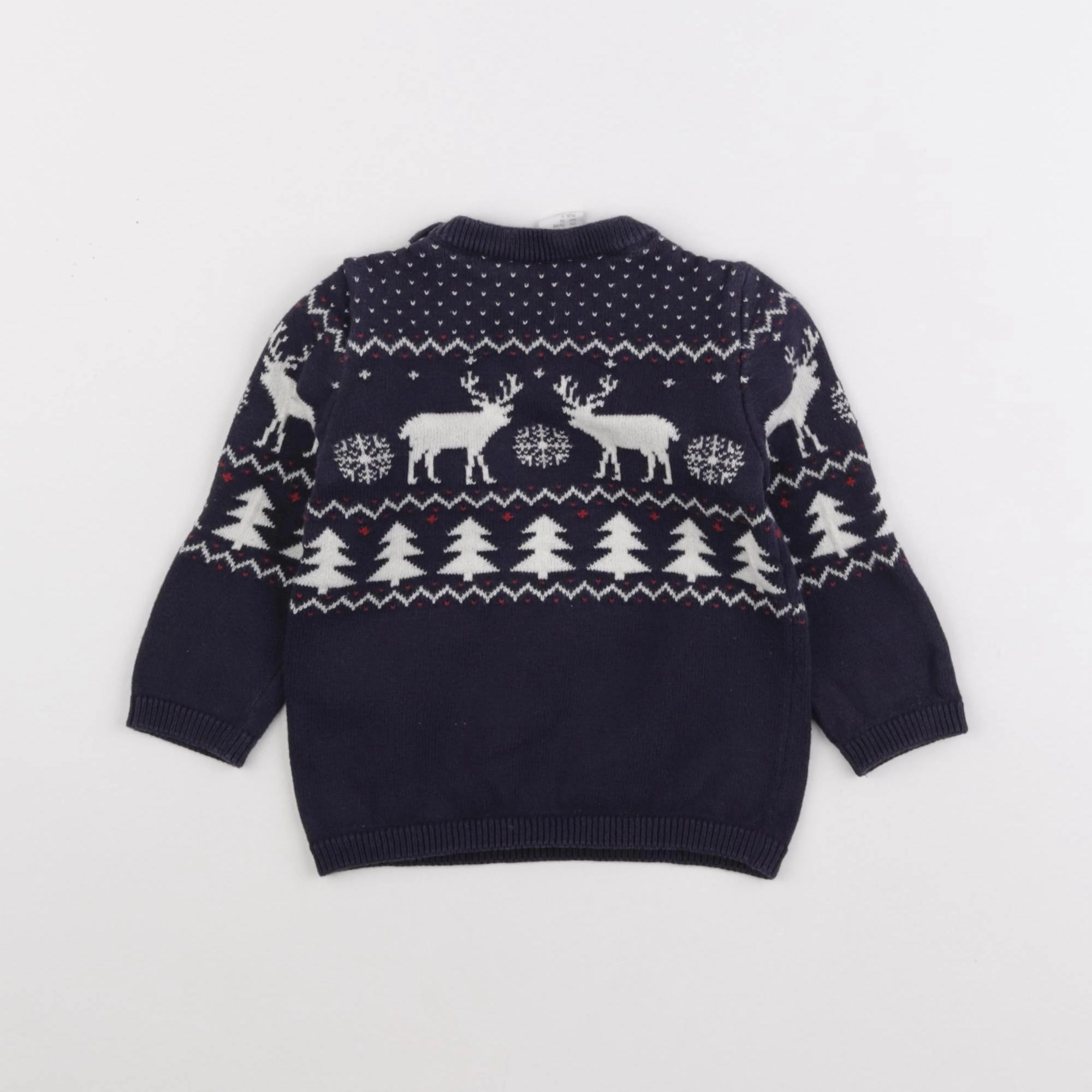 H&M - pull bleu - 6/9 mois