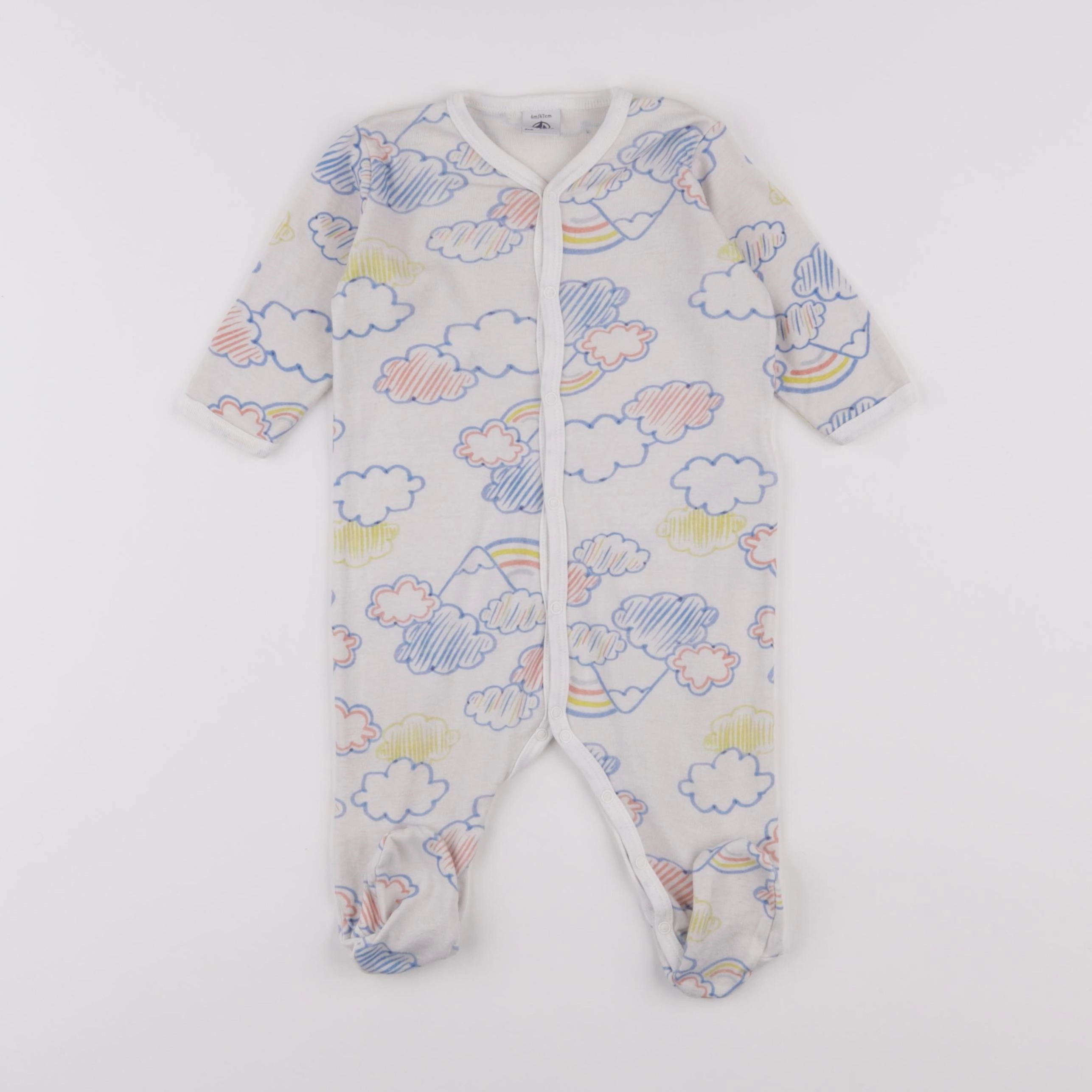 Petit Bateau - pyjama coton beige - 6 mois