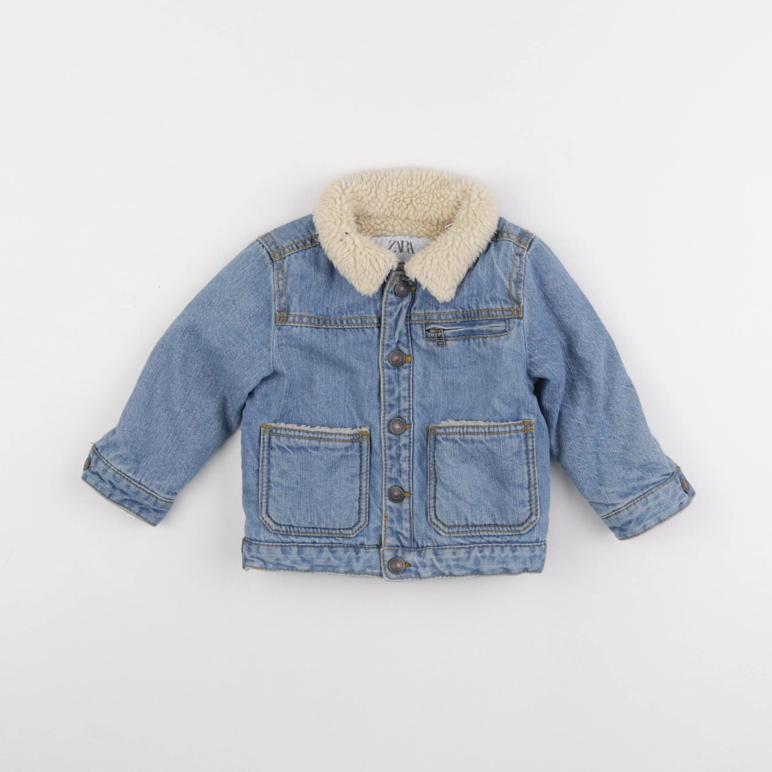 Zara - veste doublé bleu - 9/12 mois