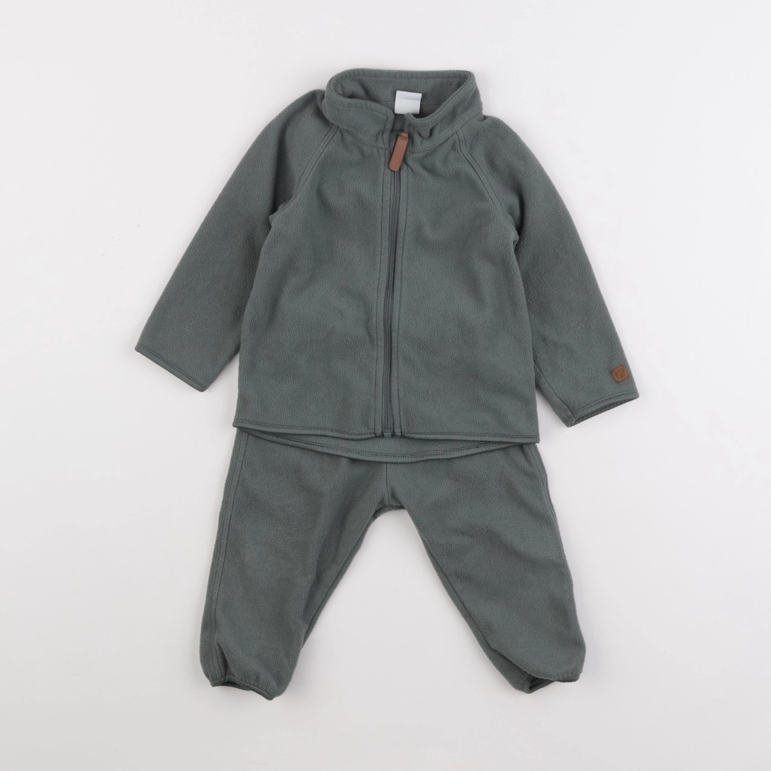 H&M - ensemble vert - 6/9 mois