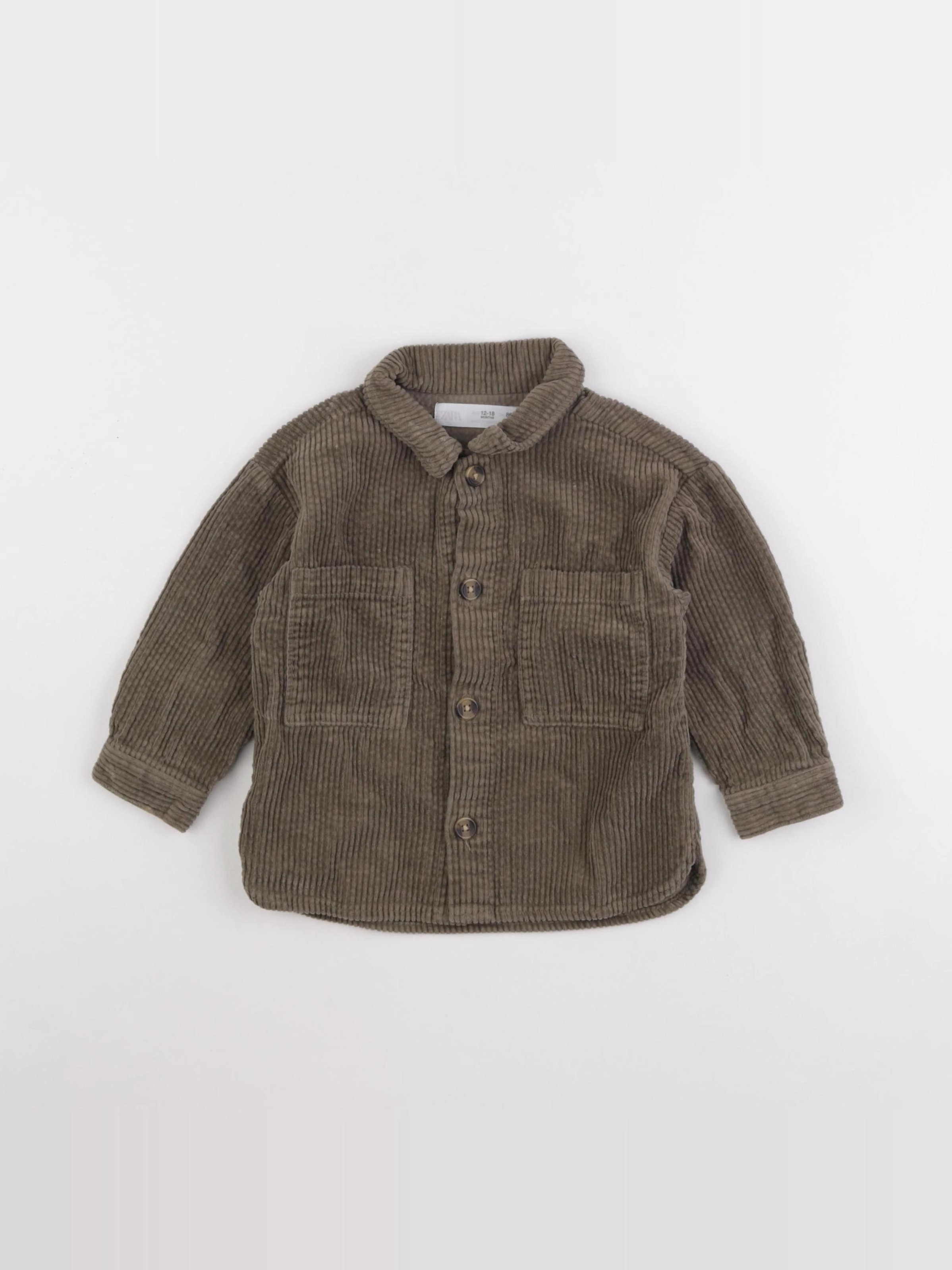 Zara - sur-chemise vert - 12/18 mois