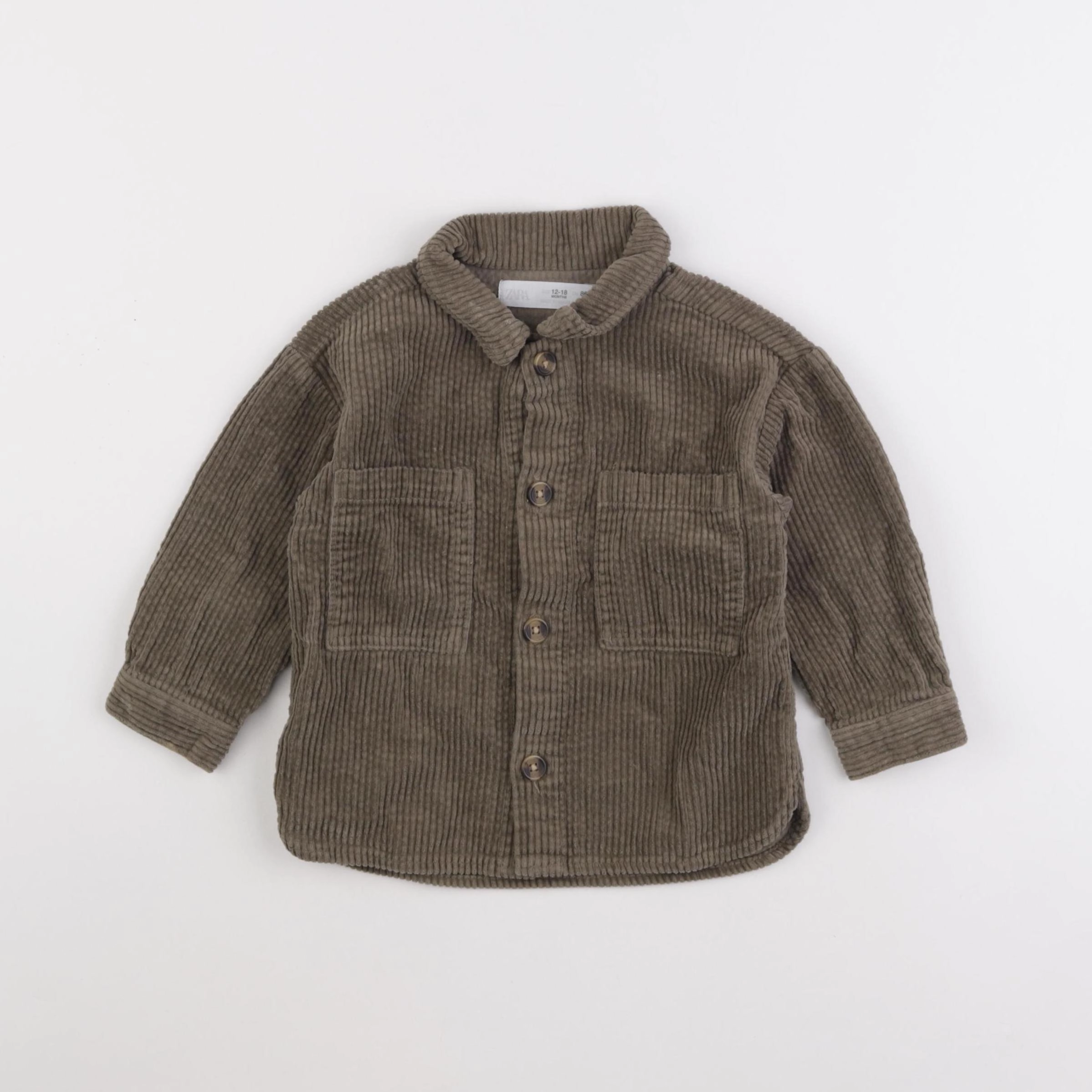 Zara - sur-chemise vert - 12/18 mois