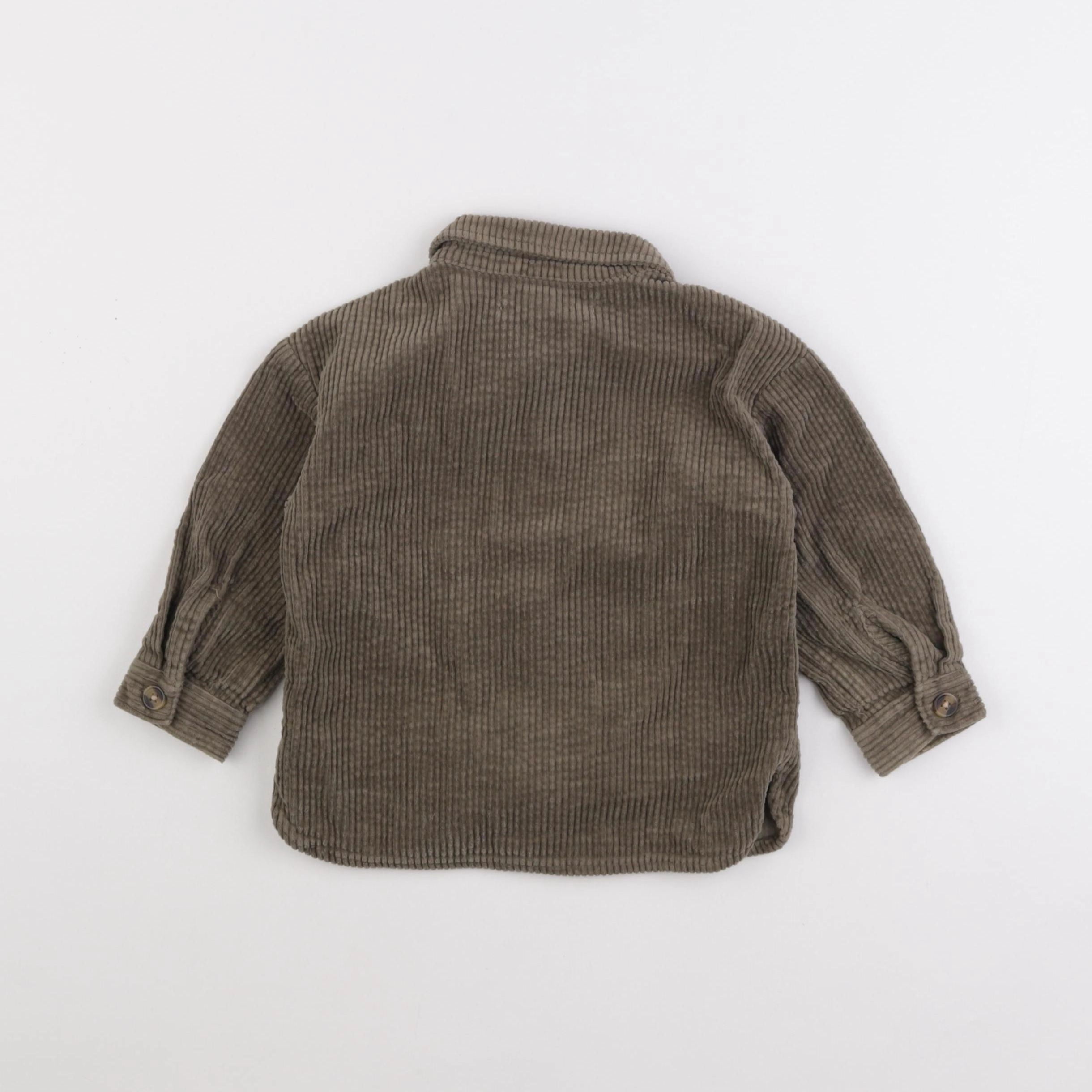 Zara - sur-chemise vert - 12/18 mois