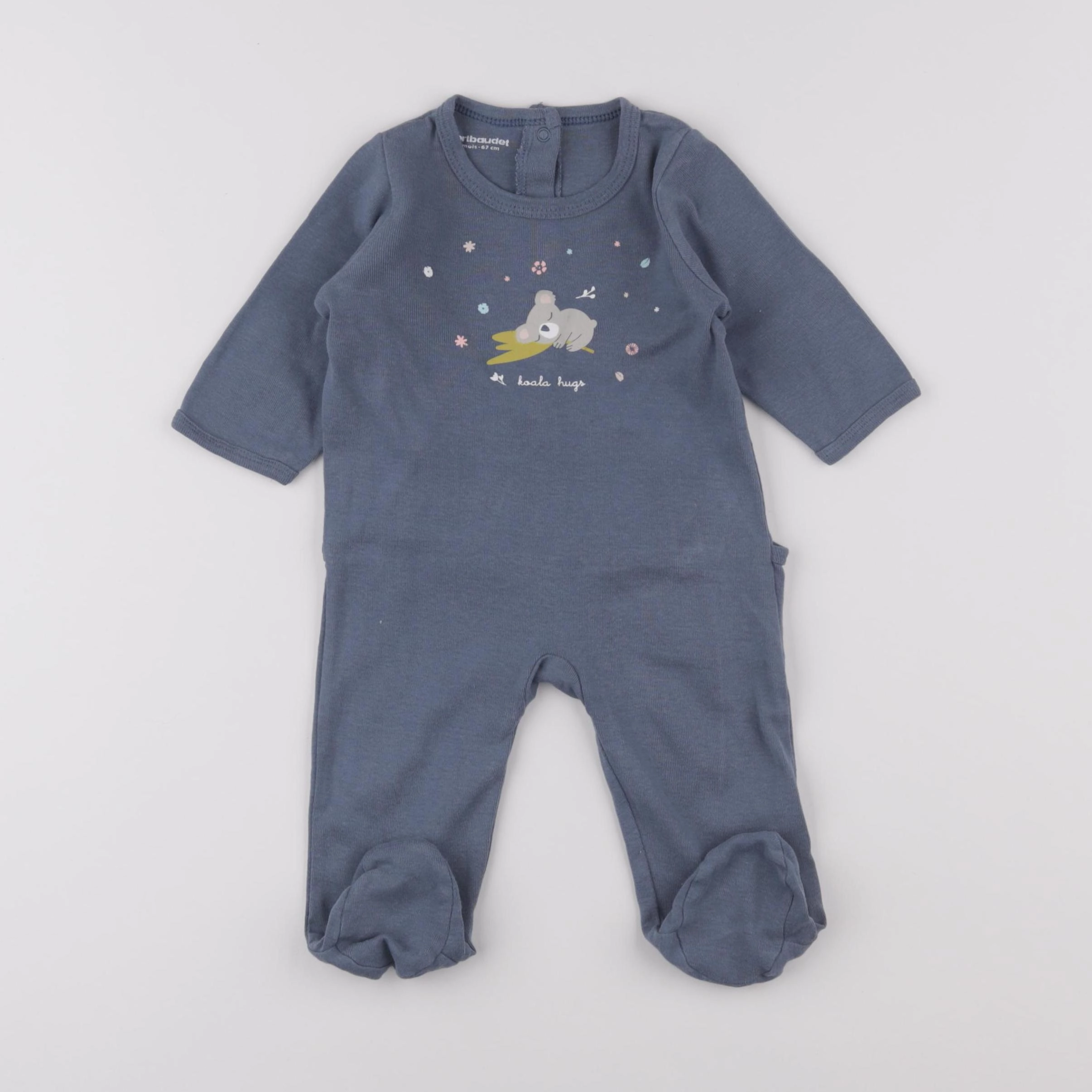 Vertbaudet - pyjama coton bleu - 6 mois