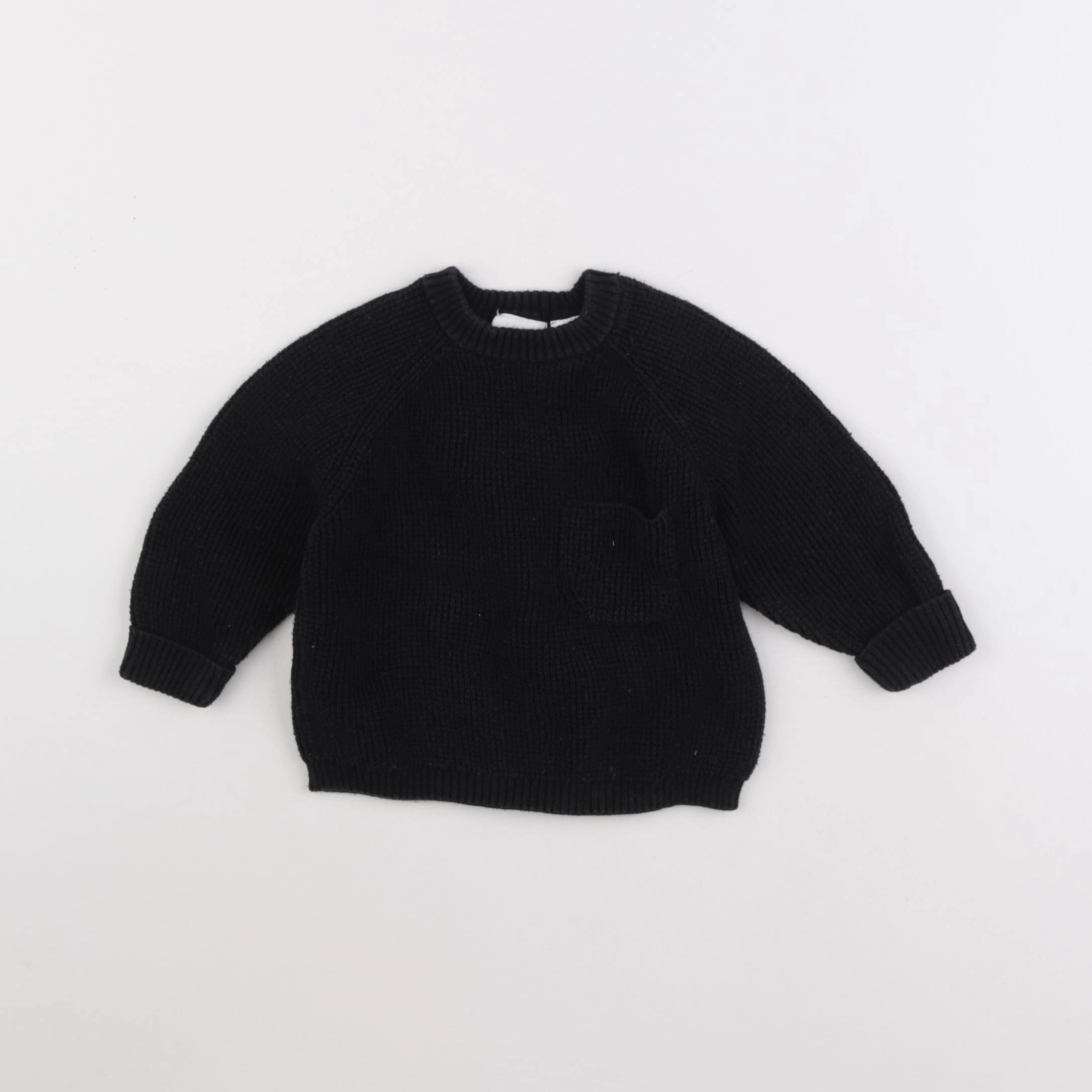 Zara - pull noir - 6/9 mois
