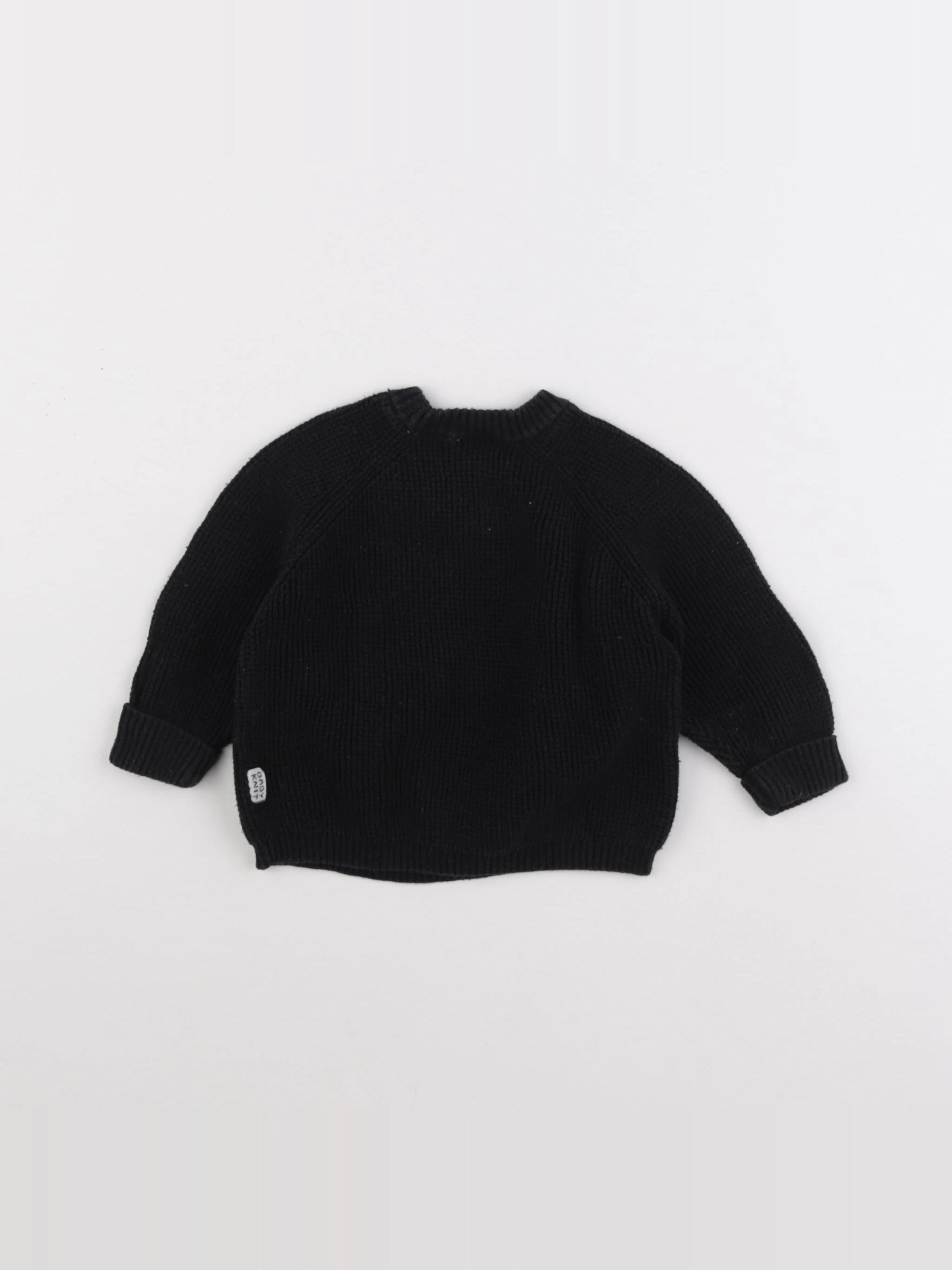 Zara - pull noir - 6/9 mois
