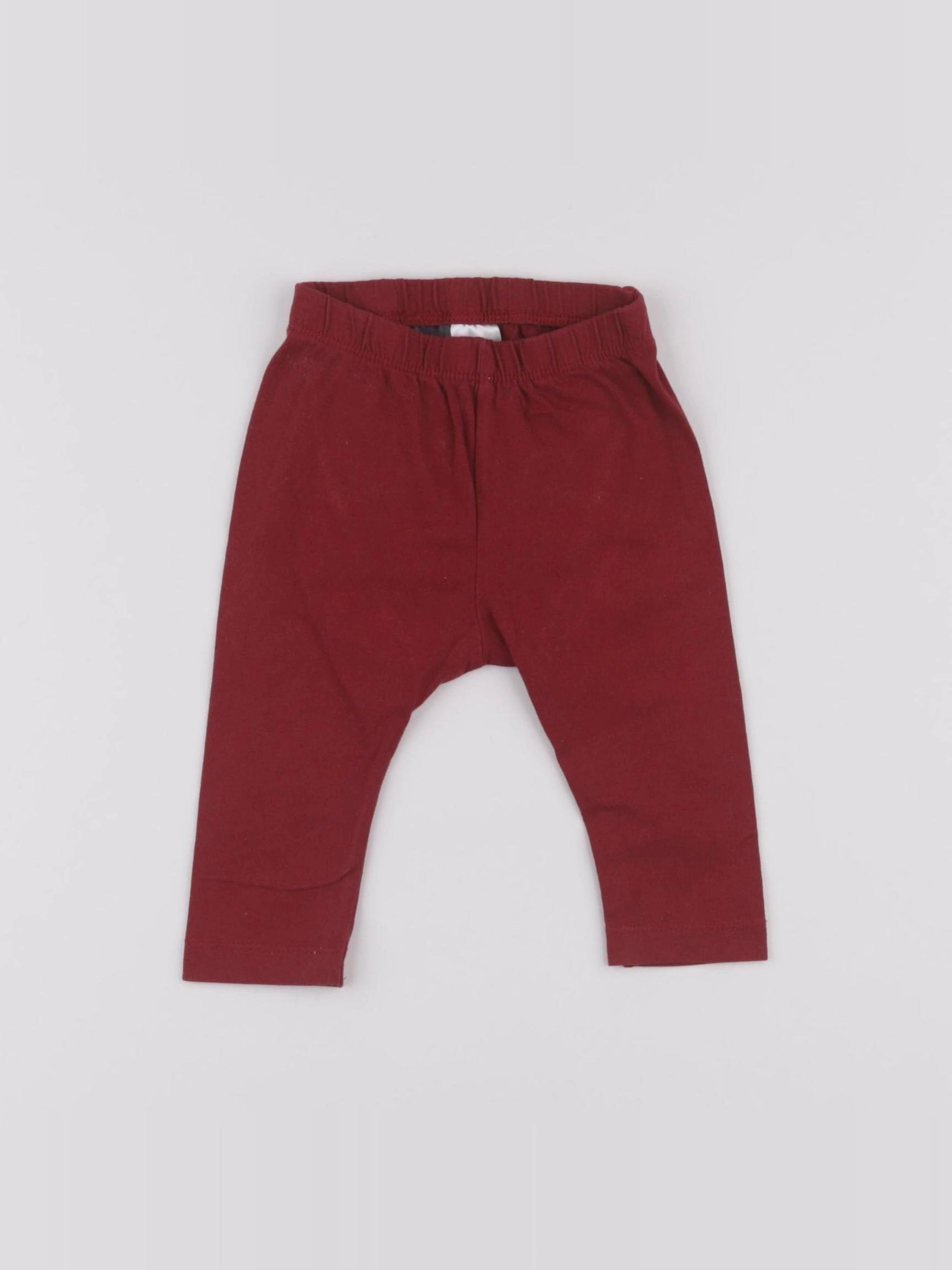 H&M - legging rouge - 3/6 mois