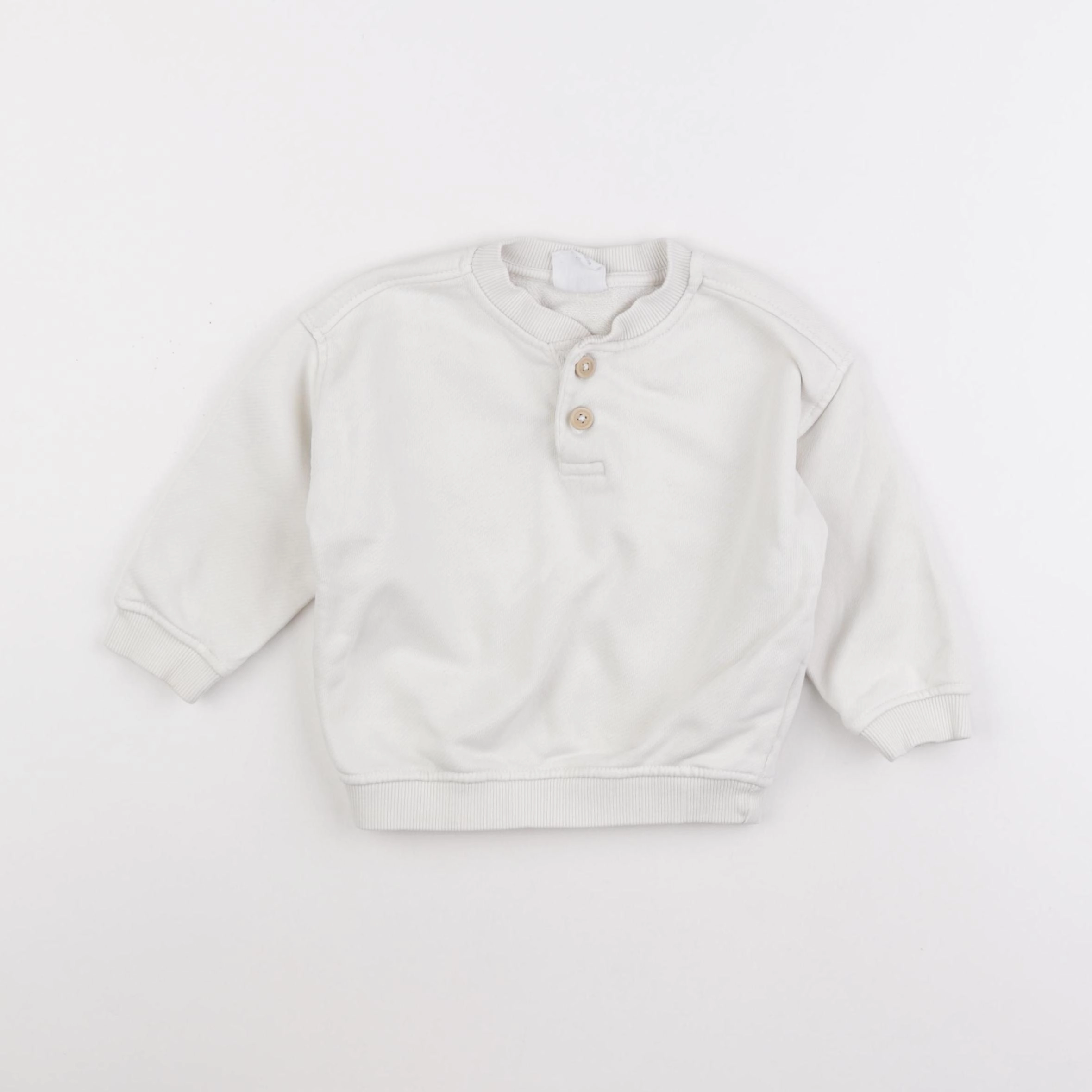 Zara - sweat blanc - 12/18 mois