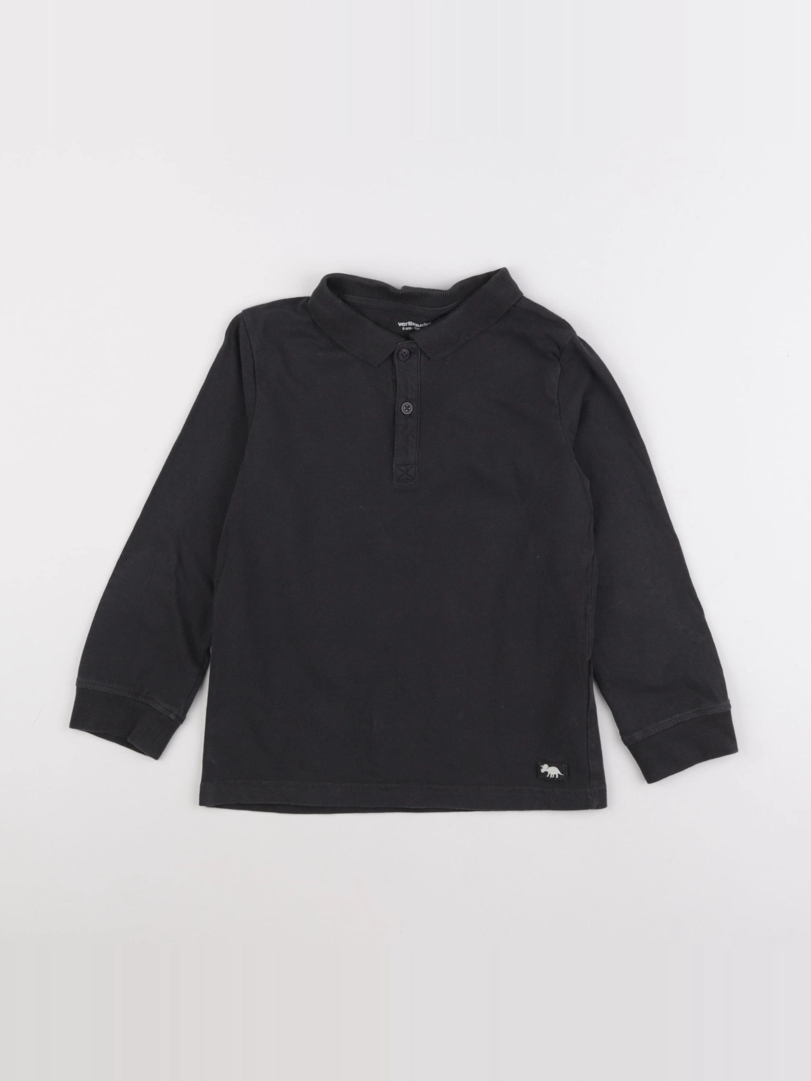 Vertbaudet - polo noir - 8 ans