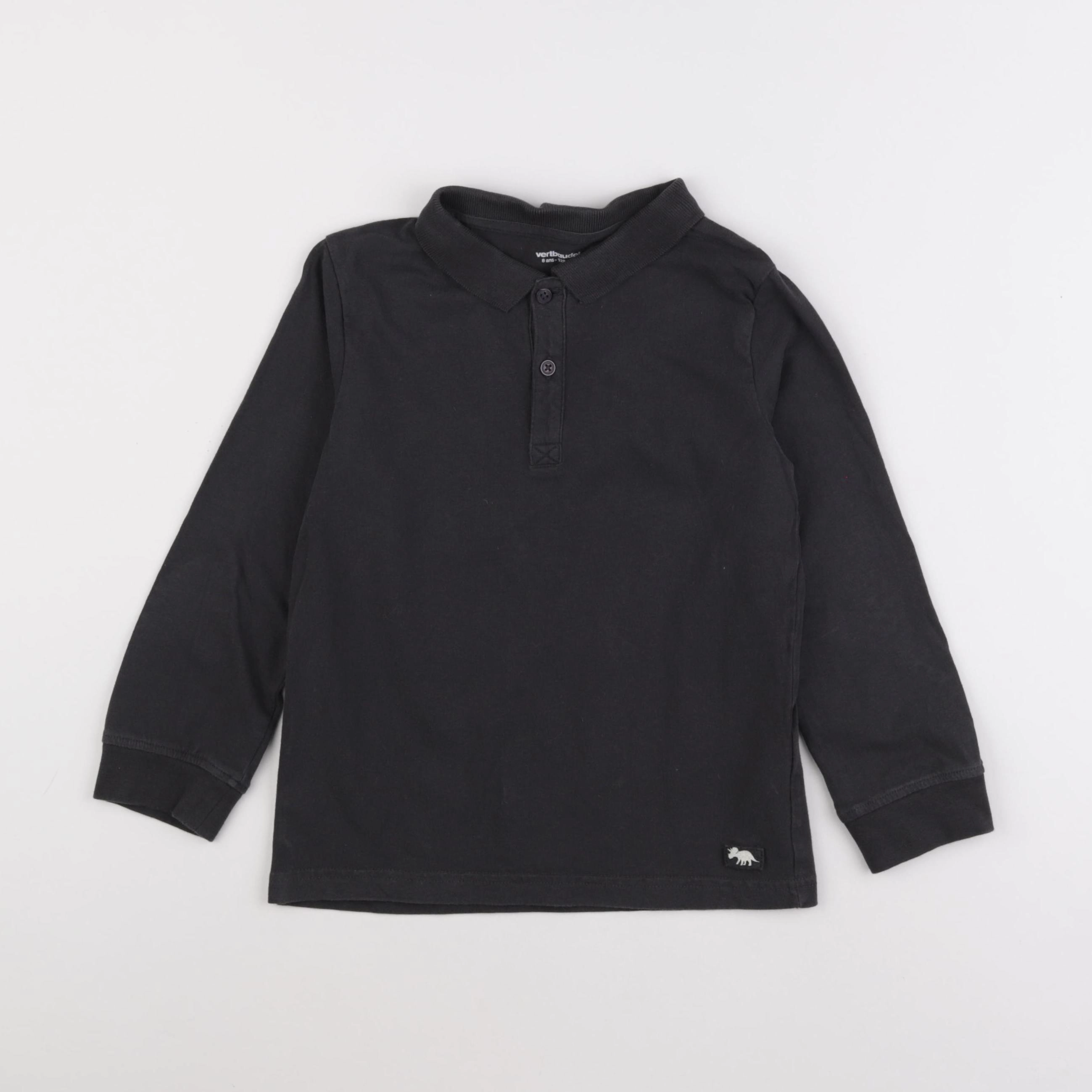 Vertbaudet - polo noir - 8 ans