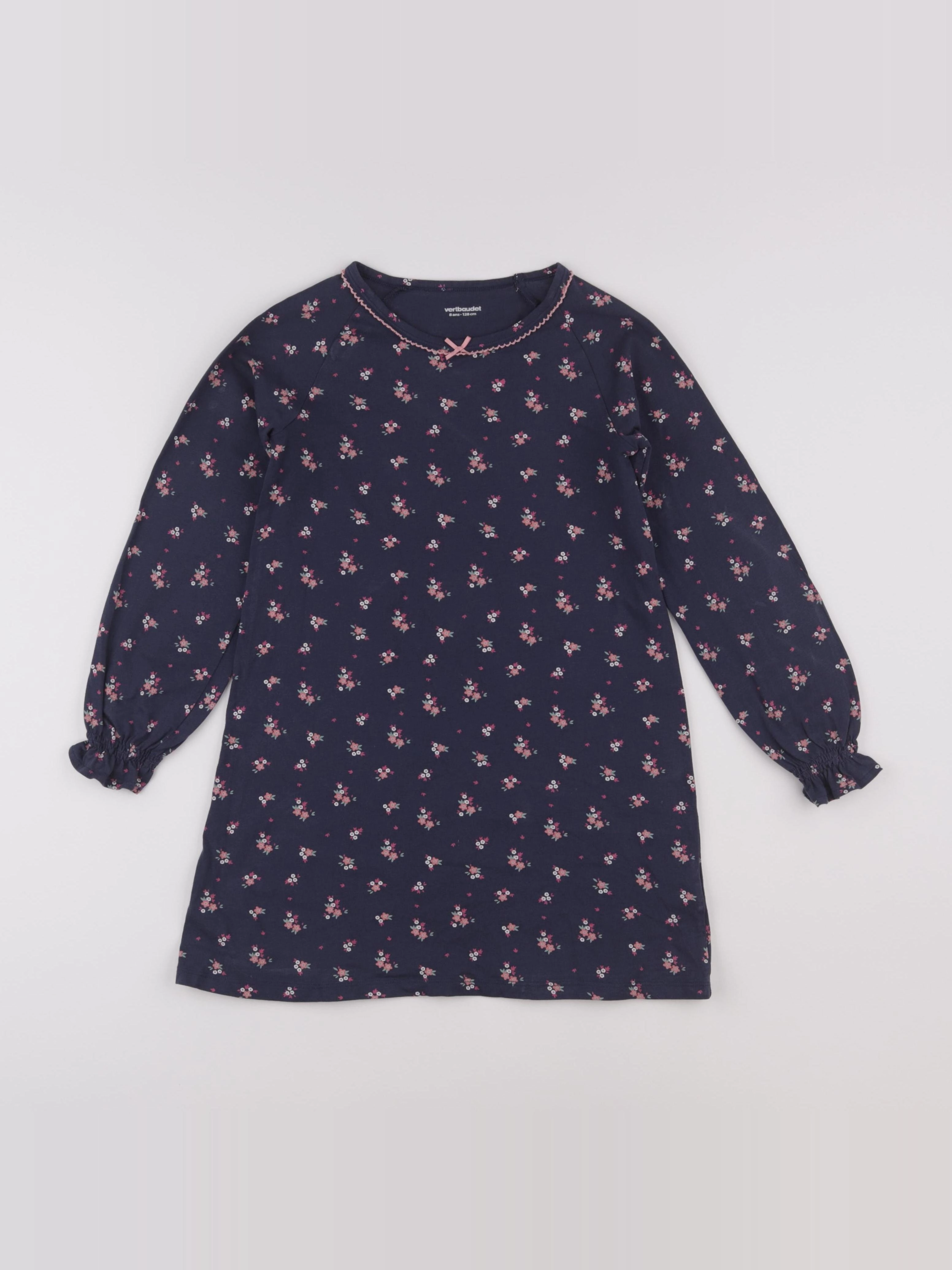 Vertbaudet - chemise de nuit coton bleu - 8 ans