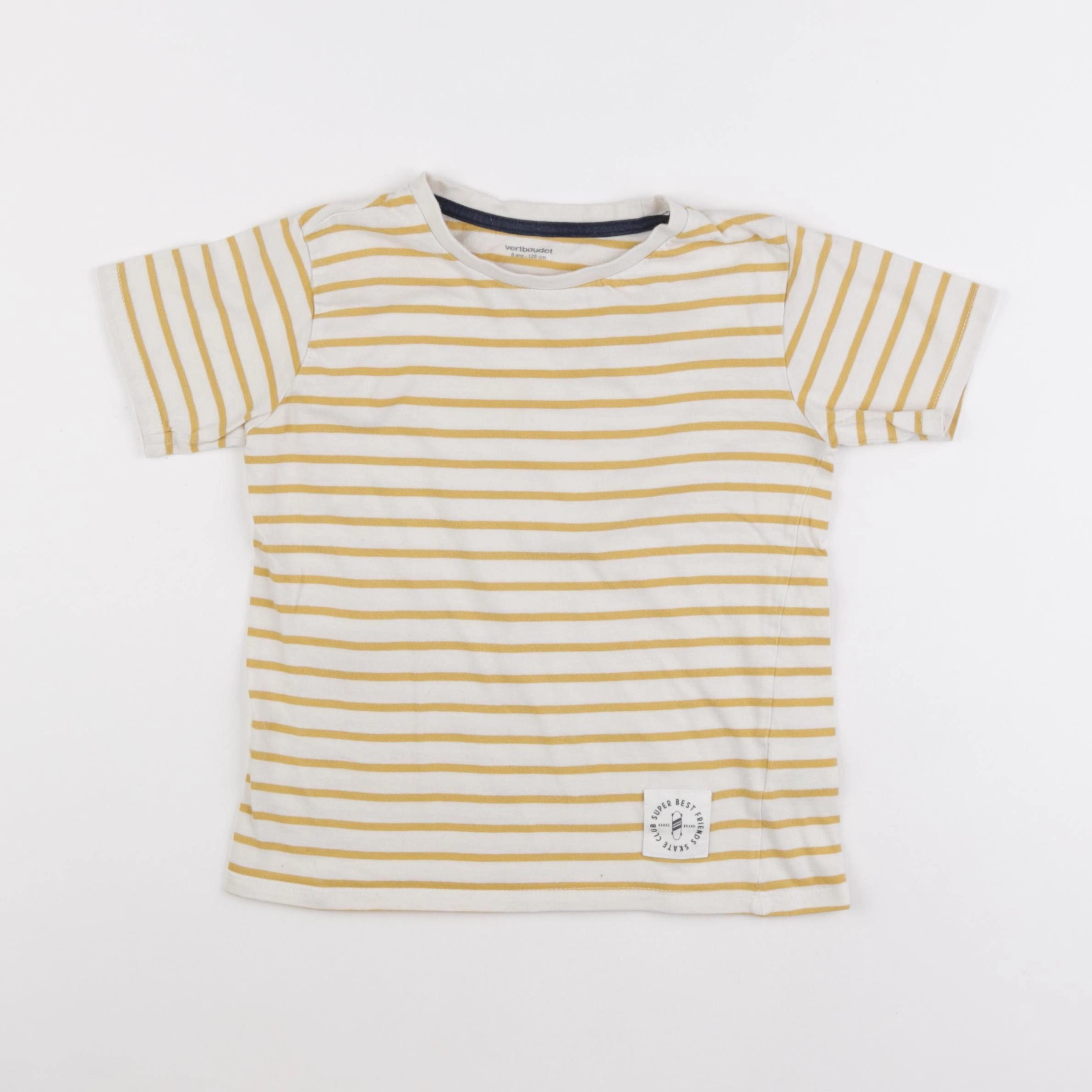 Vertbaudet - tee-shirt beige - 8 ans