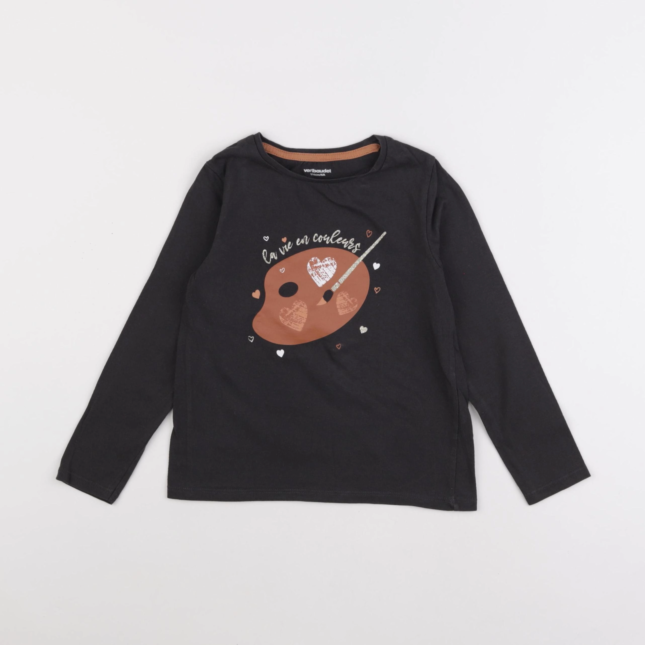 Vertbaudet - tee-shirt gris - 6 ans