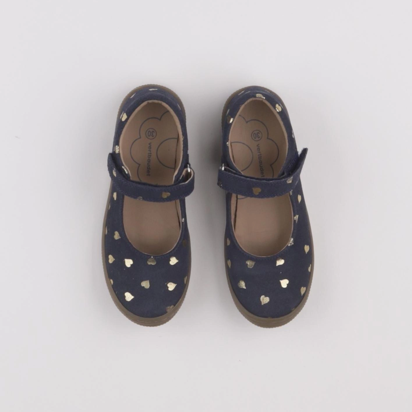 Vertbaudet - ballerines bleu, or - pointure 30