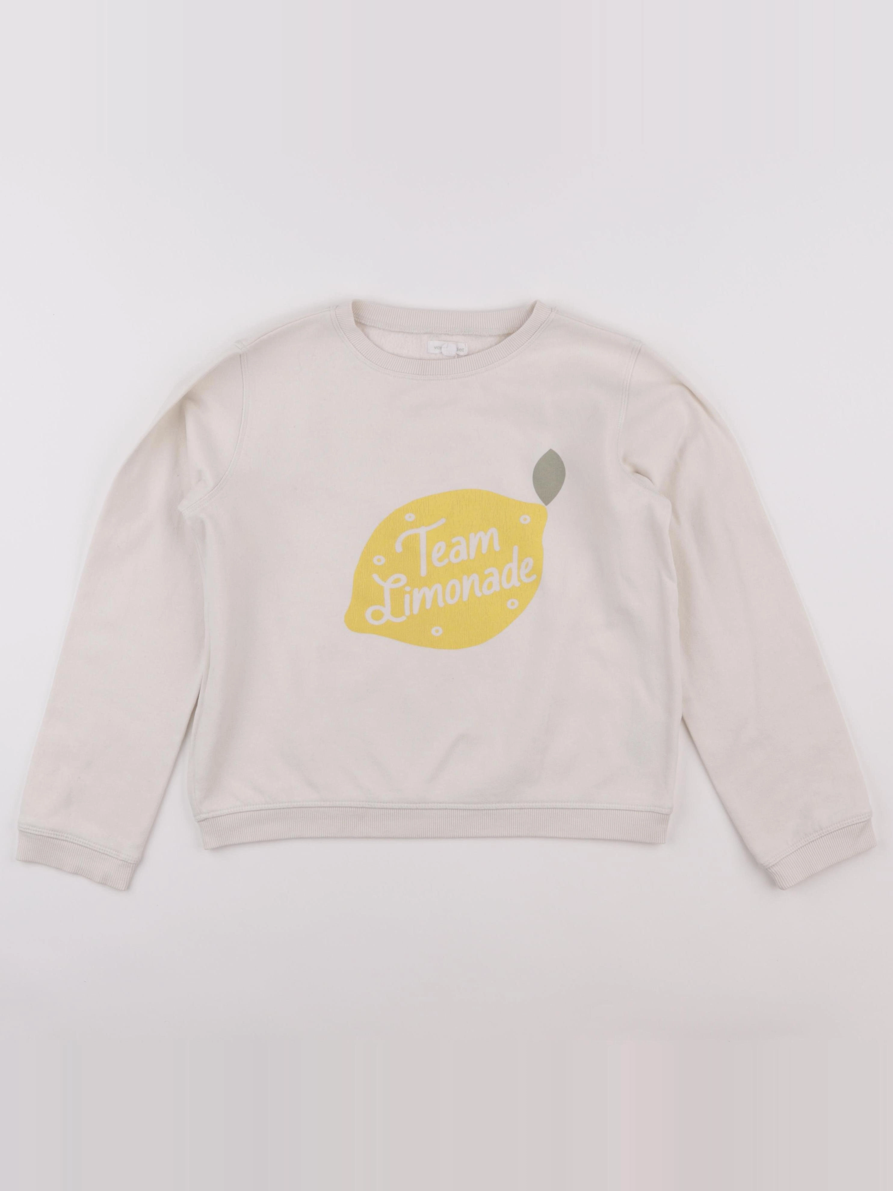 Vertbaudet - sweat blanc - 10 ans
