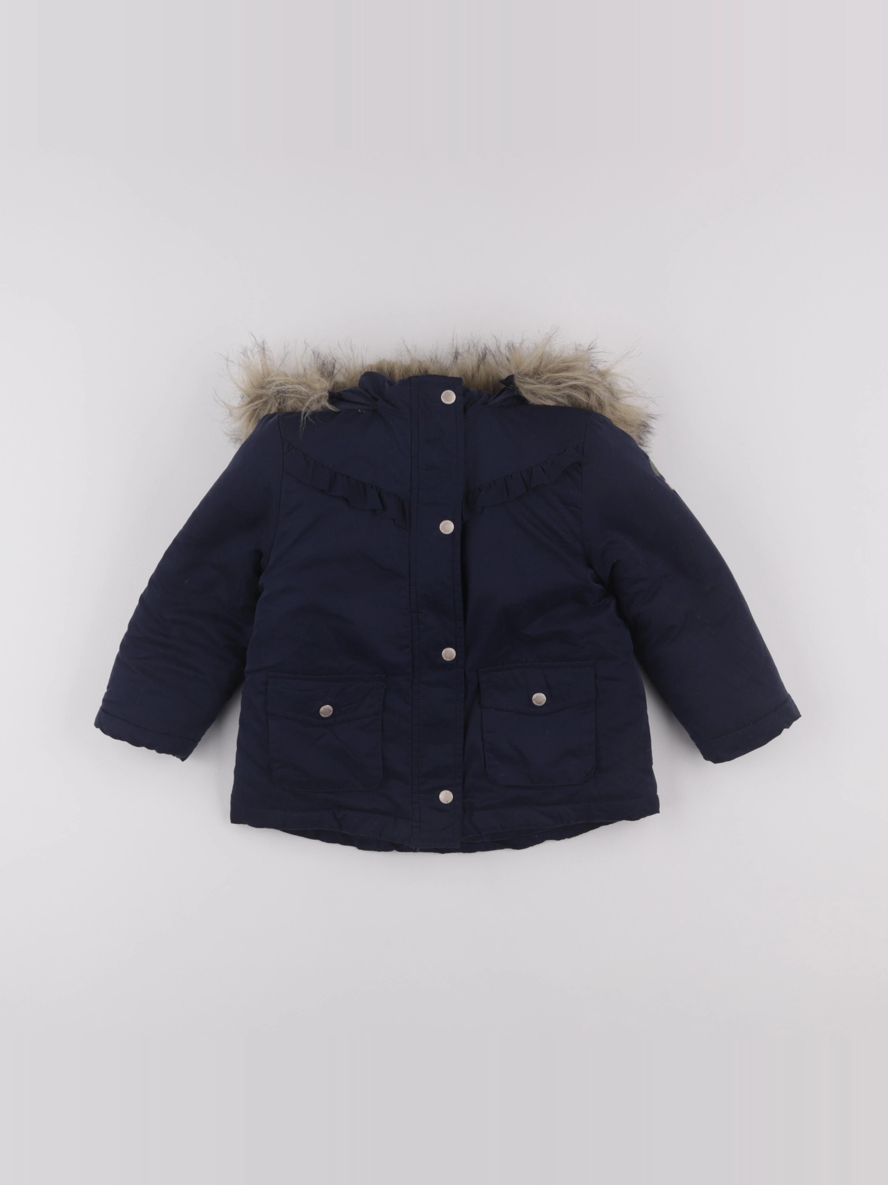Vertbaudet - manteau doublure amovible bleu - 3 ans